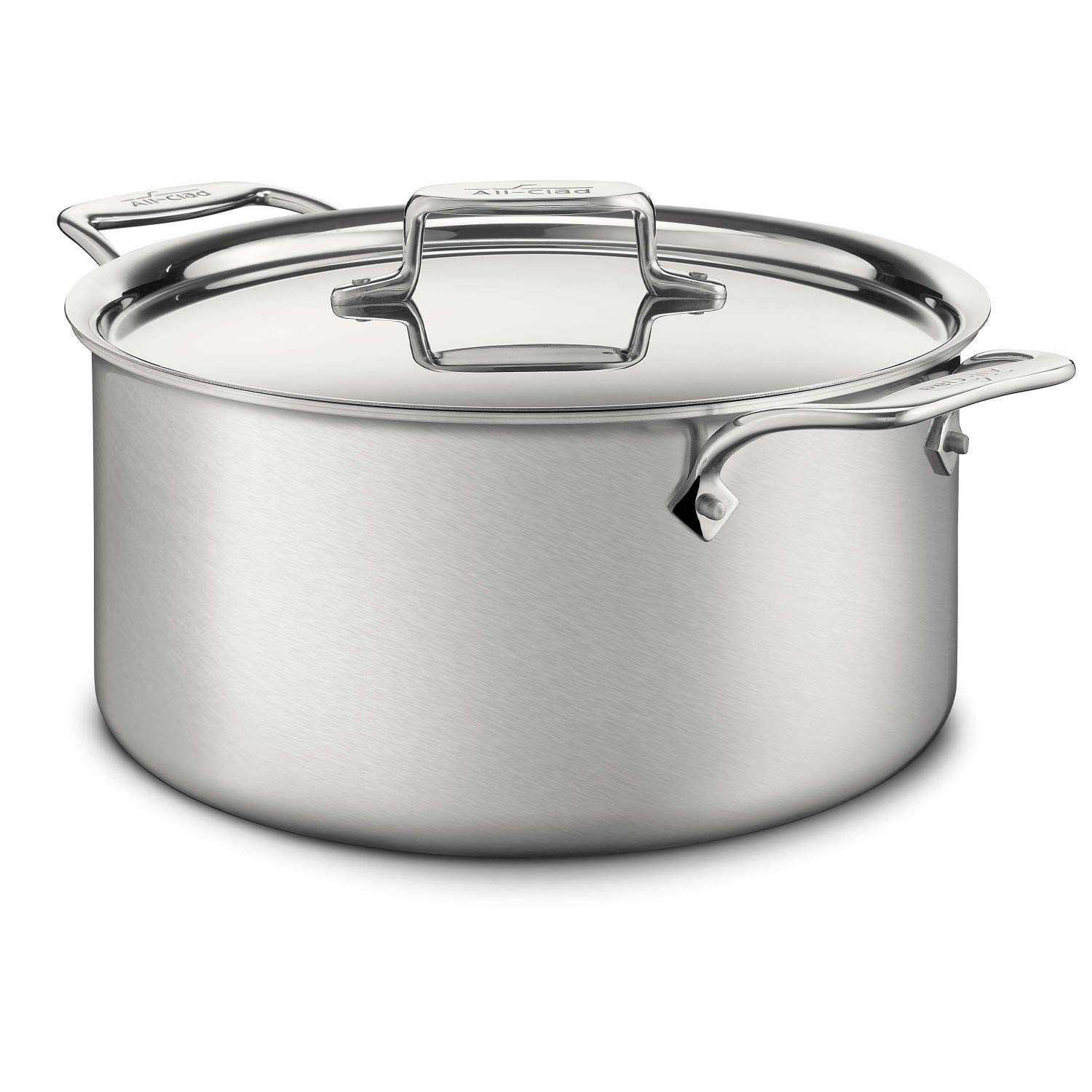 All-Clad BD55508 D5 Brushed 18/10 Stainless Steel 5-Ply Bonded Dishwasher Safe Stockpot Cookware, 8-Quart, Silver - Perfect for Soups, Stews, Pasta & Large Family Meals