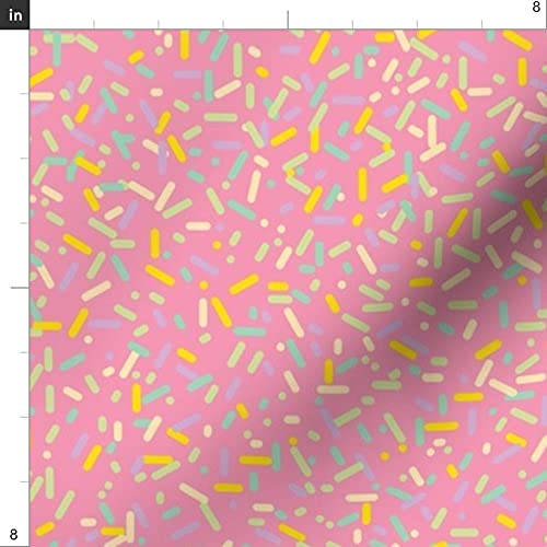 Strawberry Cupcake Donut Printed Satin Fabric by The Yard - Sweet Dessert Ice Cream Scatter Design for Sewing, Apparel, Fashion, Blankets & Home Decor - Perfect for DIY Crafts, Quilting, and Upholstery Projects