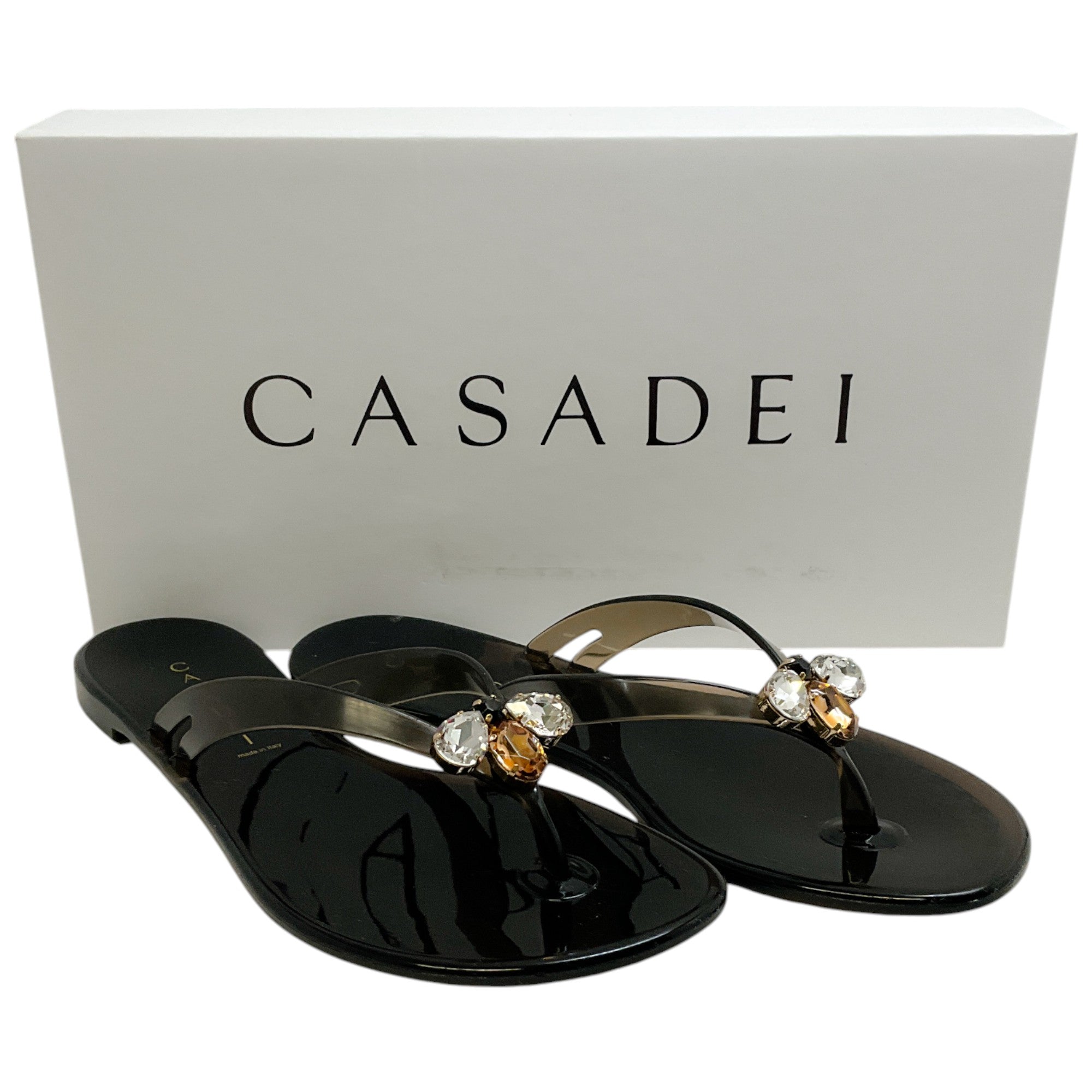 Casadei Queen Bee Black Jelly Slide Sandals - Comfortable & Stylish Summer Sandals for Women, Perfect for Beach, Pool, and Casual Outings