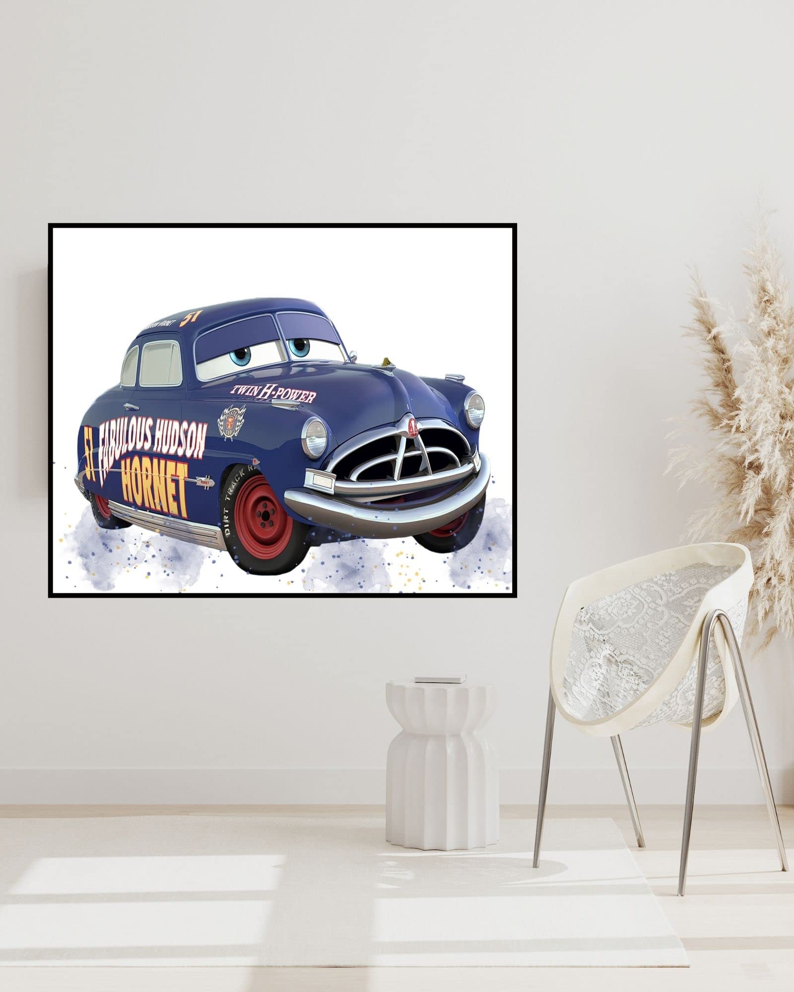 Cars Movie Poster - 8x10 Inch Unframed Wall Art Decor for Kids & Boys Room, Birthday Party, Bedroom - Disney Pixar Themed Room Decoration