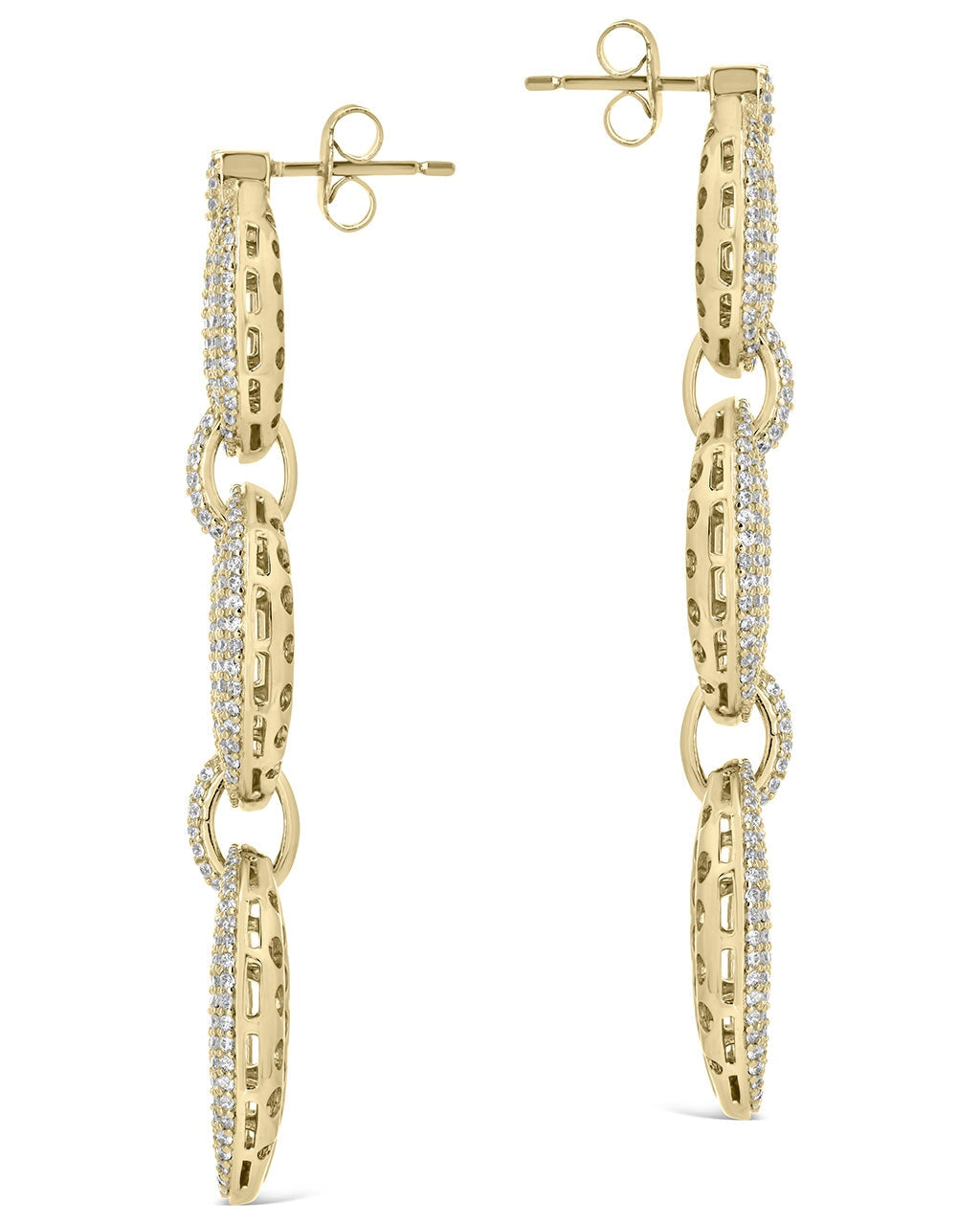 Whitney CZ Chain Drop Earrings for Women - Elegant Cubic Zirconia Dangling Earrings - Perfect for Parties, Weddings & Evening Events