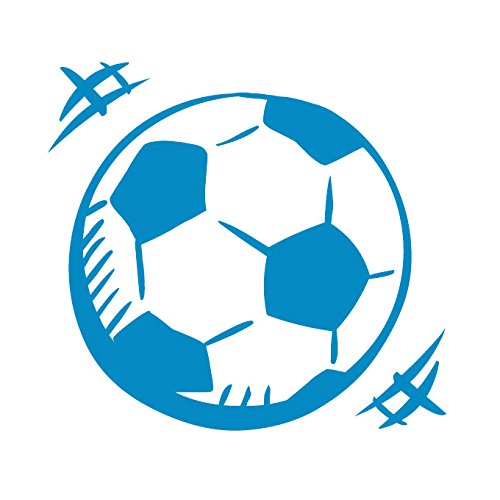 Premium Vinyl Soccer Ball Decal - Large Size - Azul Blue - Perfect for Walls, Cars, Laptops & Sports Decor