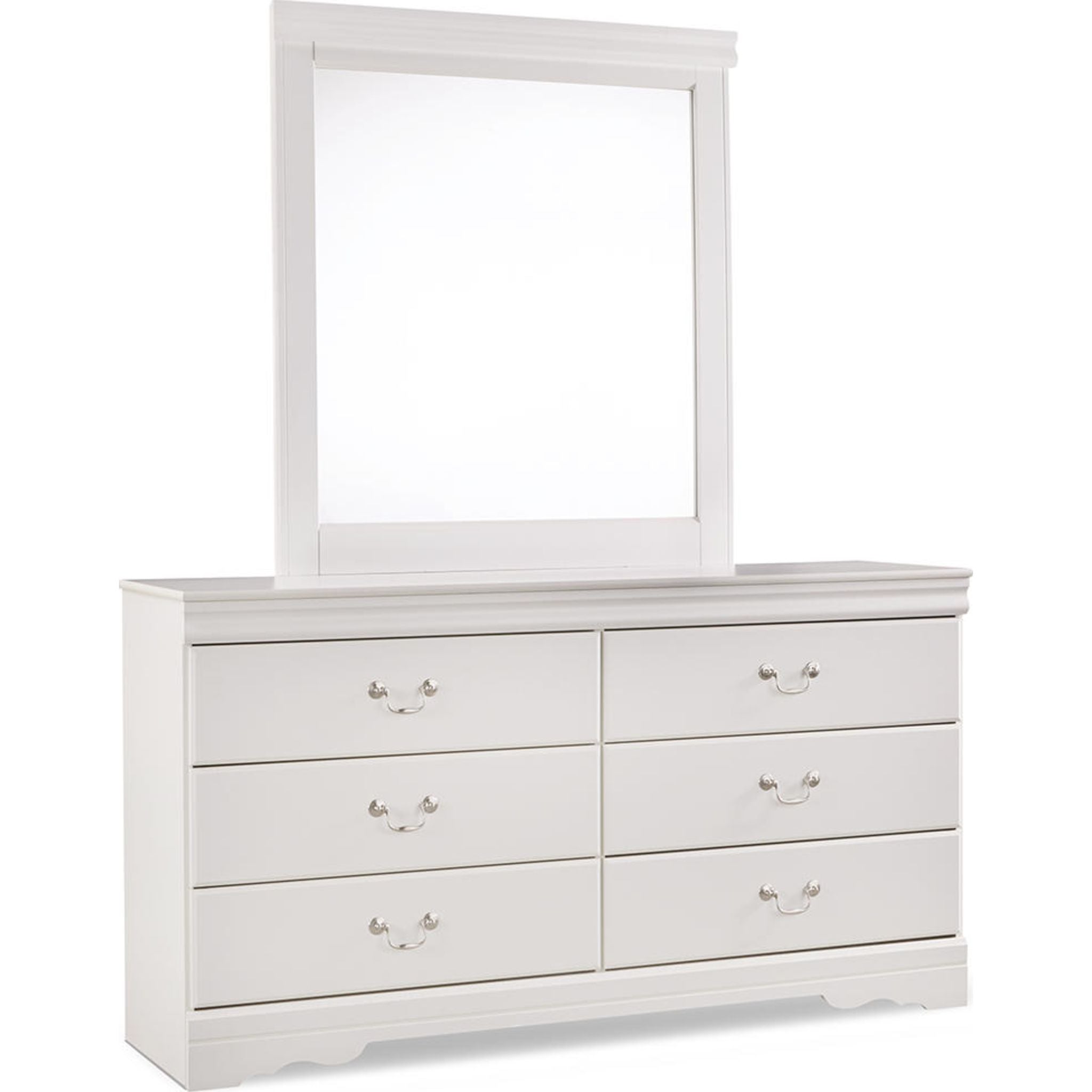 White Anarasia Dresser with Mirror - Elegant Bedroom Furniture for Home Decor & Organization