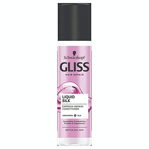 Schwarzkopf Gliss Liquid Silk Gloss Express Repair Conditioner - 200ml for Damaged Hair - Instant Shine & Smoothness - Salon Quality Hair Care at Home