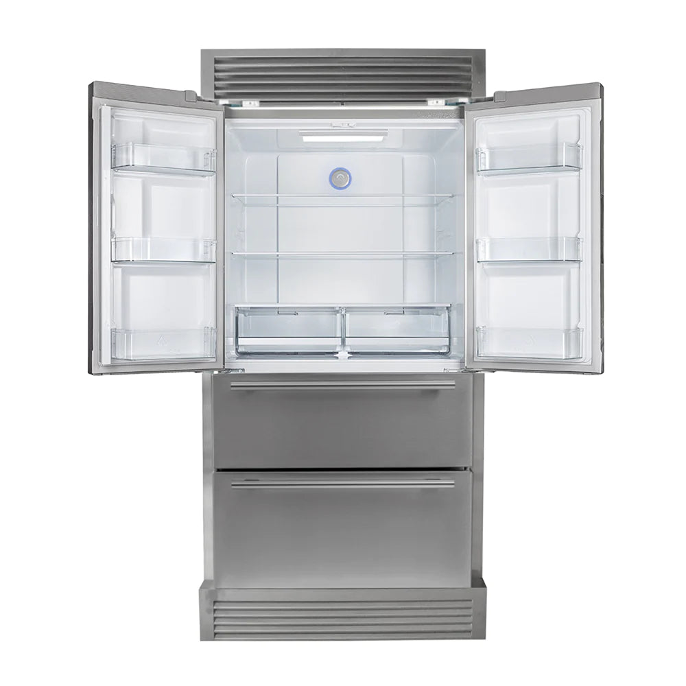 Forno Moena 36 Inch French Door Counter Depth Refrigerator FFRBI1820 40SG - Energy Efficient Stainless Steel Smart Fridge for Modern Kitchen & Open Floor Plan Homes