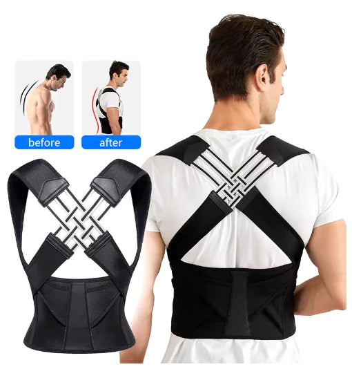 Posture Corrector Belt for Men & Women - Adjustable Back Brace for Hunchback, Scoliosis & Shoulder Support - Improve Posture & Reduce Back Pain - Perfect for Office Work, Driving & Daily Activities
