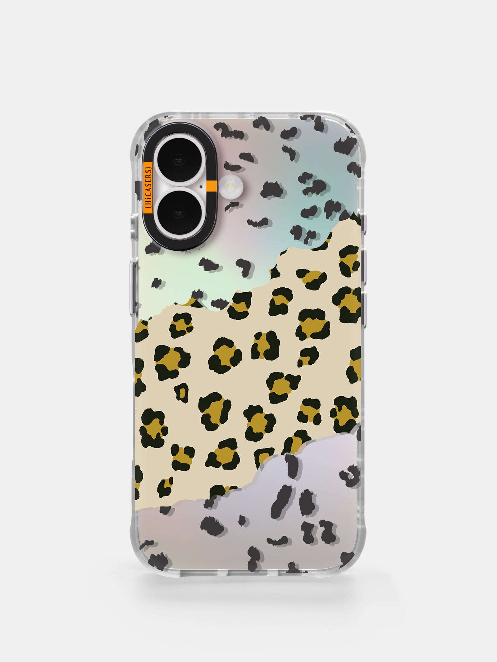 Leopard Print Collage Mirror Phone Case for iPhone & Samsung - Stylish & Protective Custard Design - Perfect for Selfies, Parties & Fashion Accessories