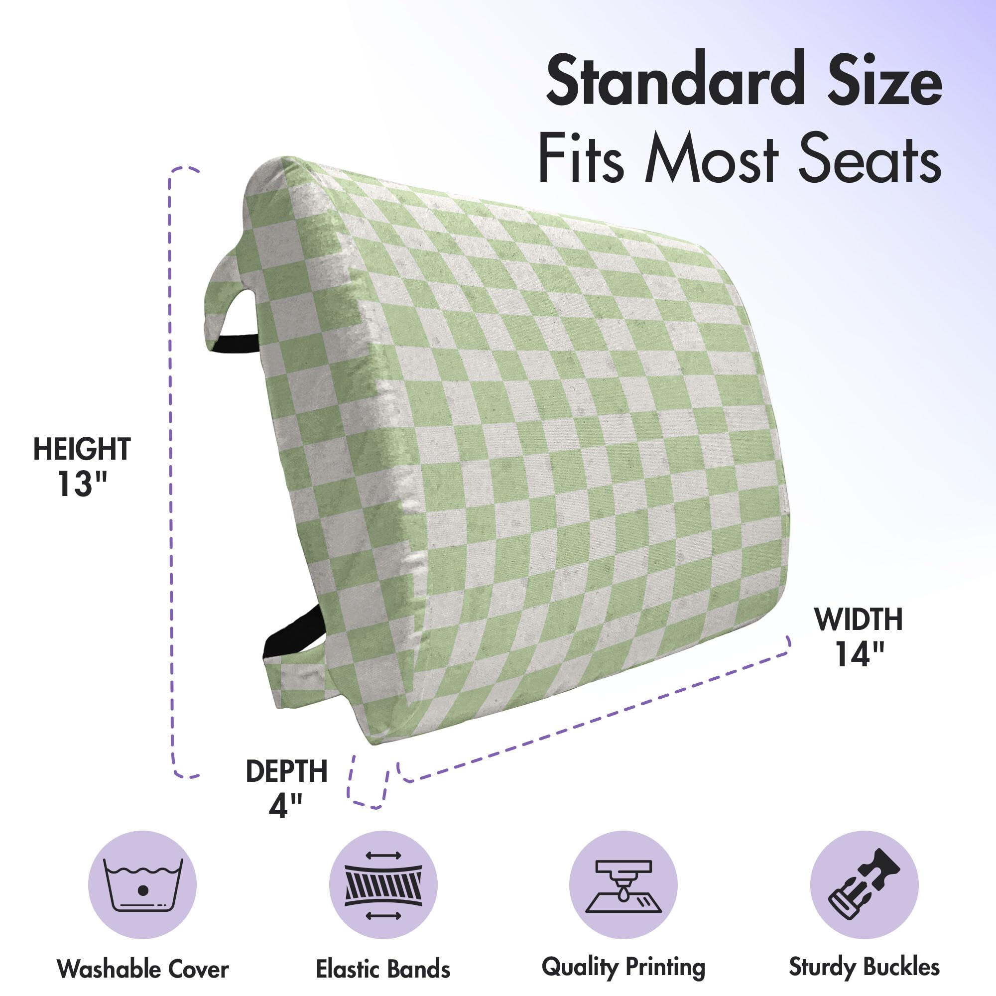 Ambesonne Geometric Lumbar Support Pillow - High Density Foam Cushion for Office Chair & Car Seat - 14