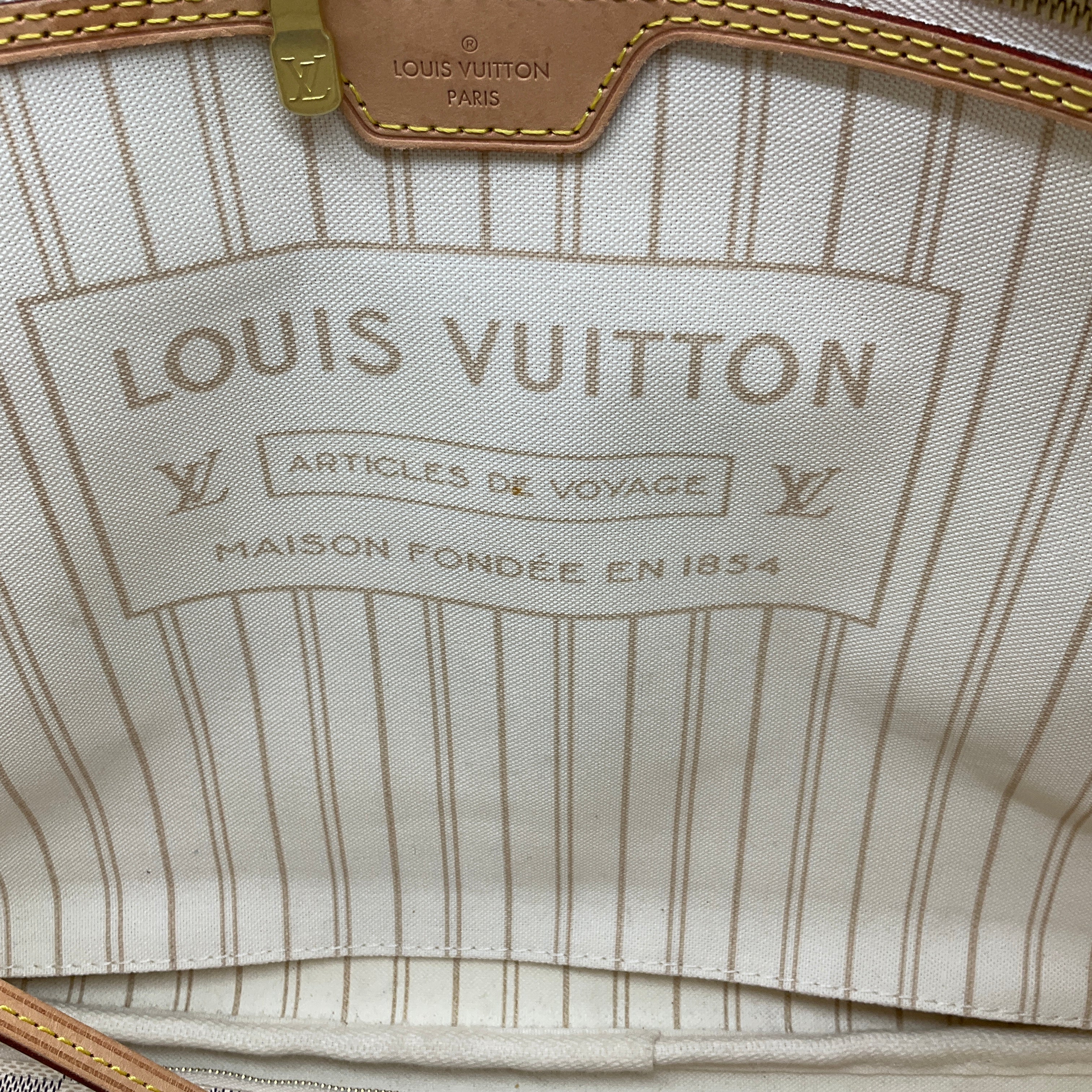 Authentic Louis Vuitton Neverfull GM Tote Bag in Ivory Damier Azur Canvas - Luxury Designer Handbag for Women, Perfect for Work, Travel & Everyday Use