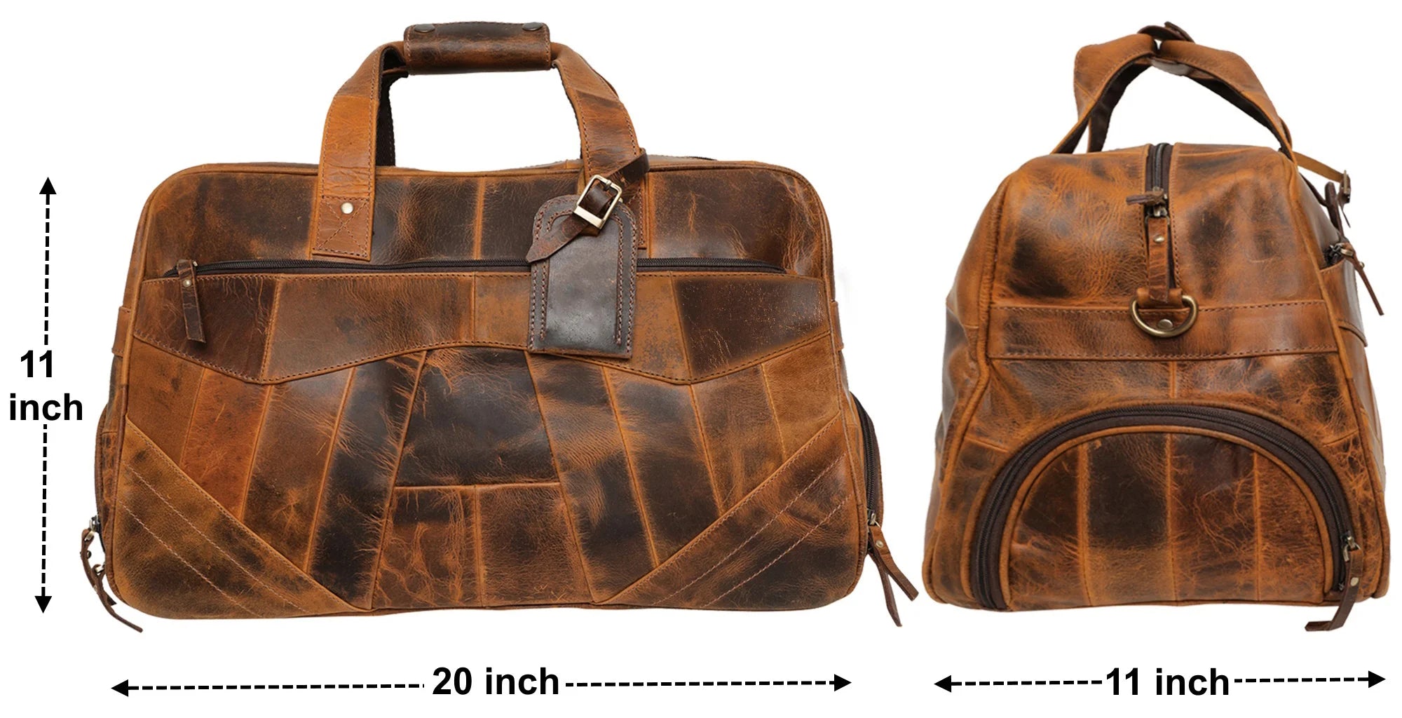 Premium John Leather Travel Duffle Bag - Waterproof & Spacious Carry-On Luggage for Men & Women - Perfect for Gym, Weekend Trips & Business Travel