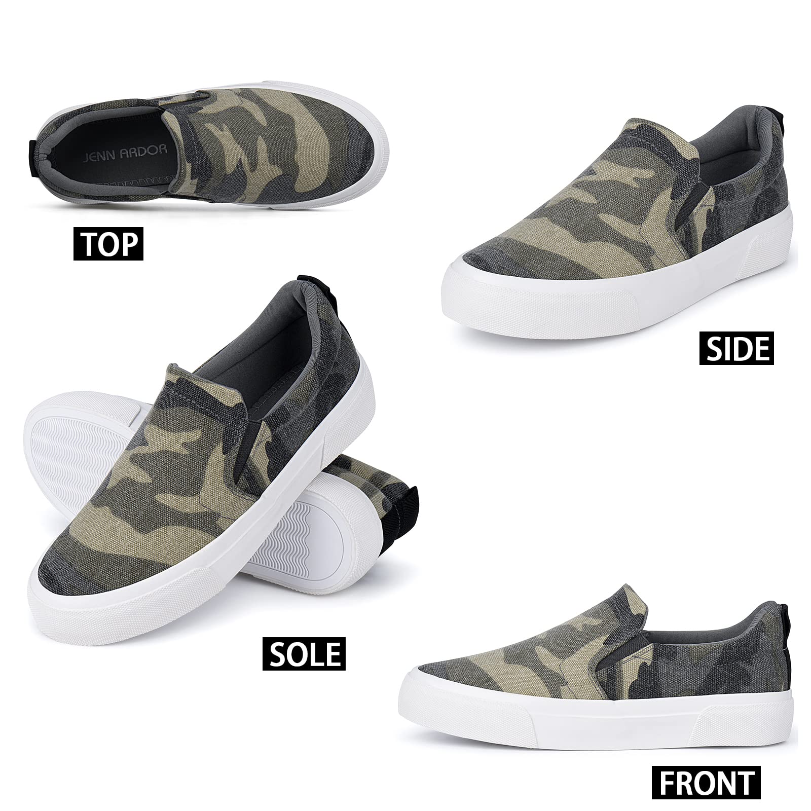 JENN ARDOR Women's Slip On Sneakers - Comfortable Memory Foam Loafers for Walking & Casual Wear | Fashionable Slip-On Shoes for Women | Perfect for Work, Travel & Everyday Use