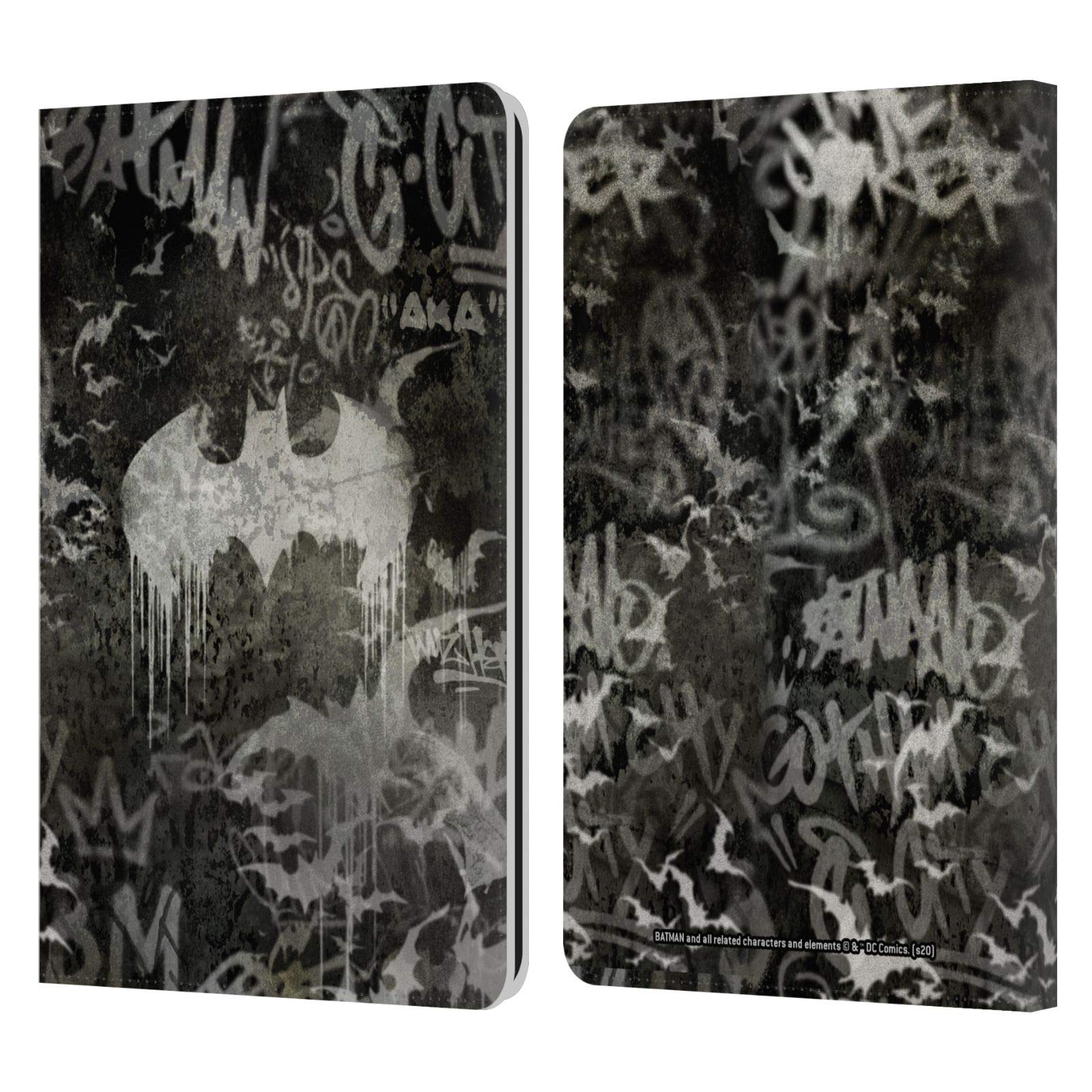 Official Batman DC Comics Vintage Leather Wallet Case for Kindle Paperwhite 1/2/3 - Licensed Graffiti Logo Design - Perfect for Reading, Travel & Comic Book Fans