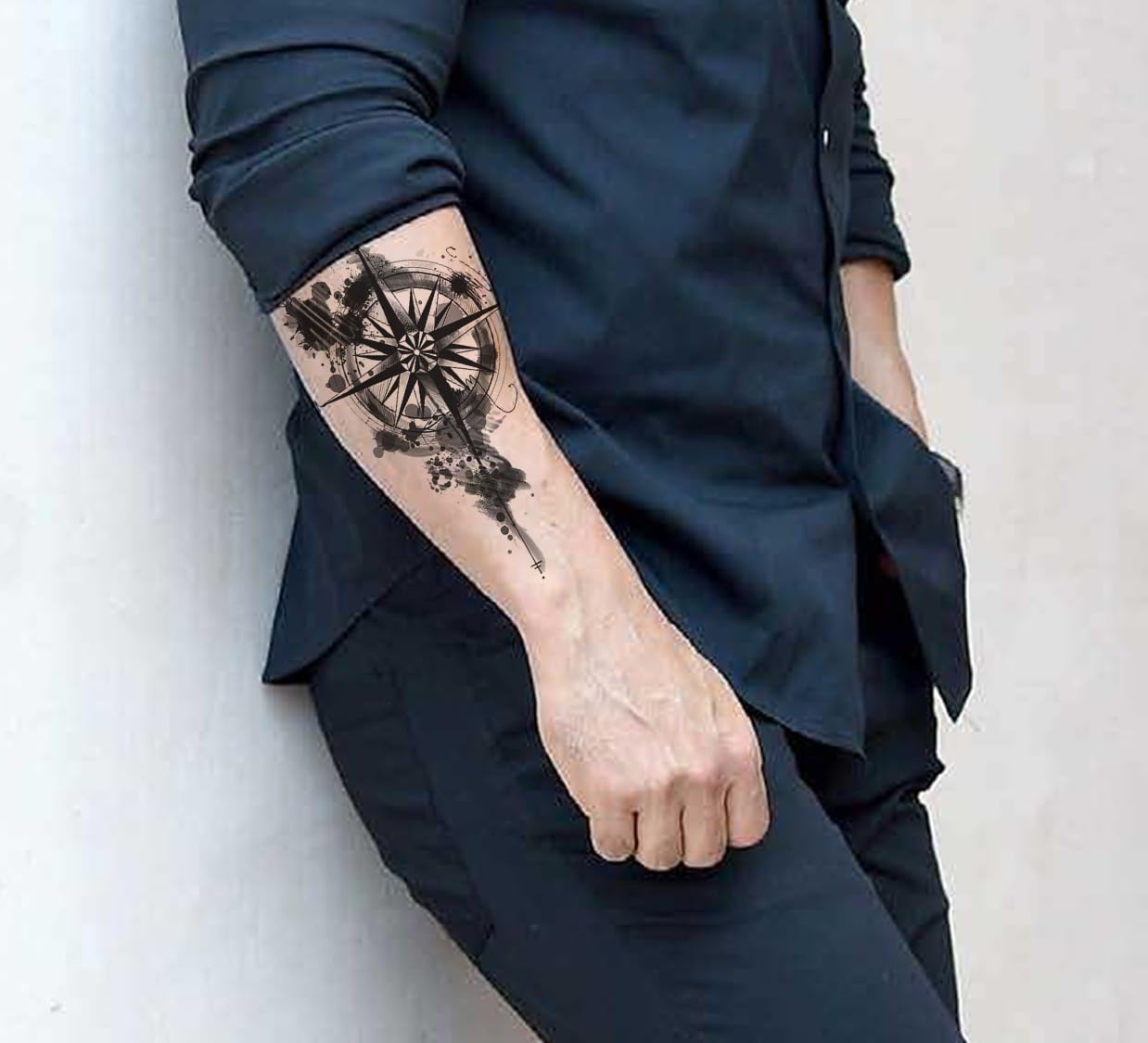 Waterproof Temporary Tattoo Stickers for Men & Women - Realistic 3D Flowers, Butterflies, Stars, Angels, Wolves & Armband Designs (21x12cm) - Perfect for Parties, Halloween, Cosplay & Body Art