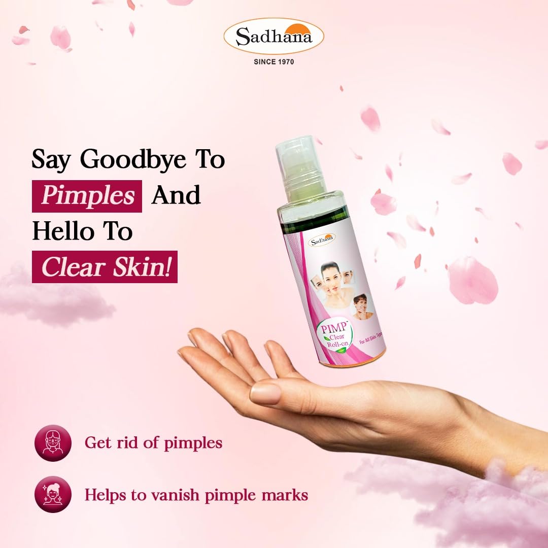 Sadhana Pimple Removal Oil - Acne Spot Treatment for Clear Pores & Breakout Prevention (25ml, Pack of 2) | Best for Oily & Acne-Prone Skin | Daily Skincare Routine & Travel-Friendly