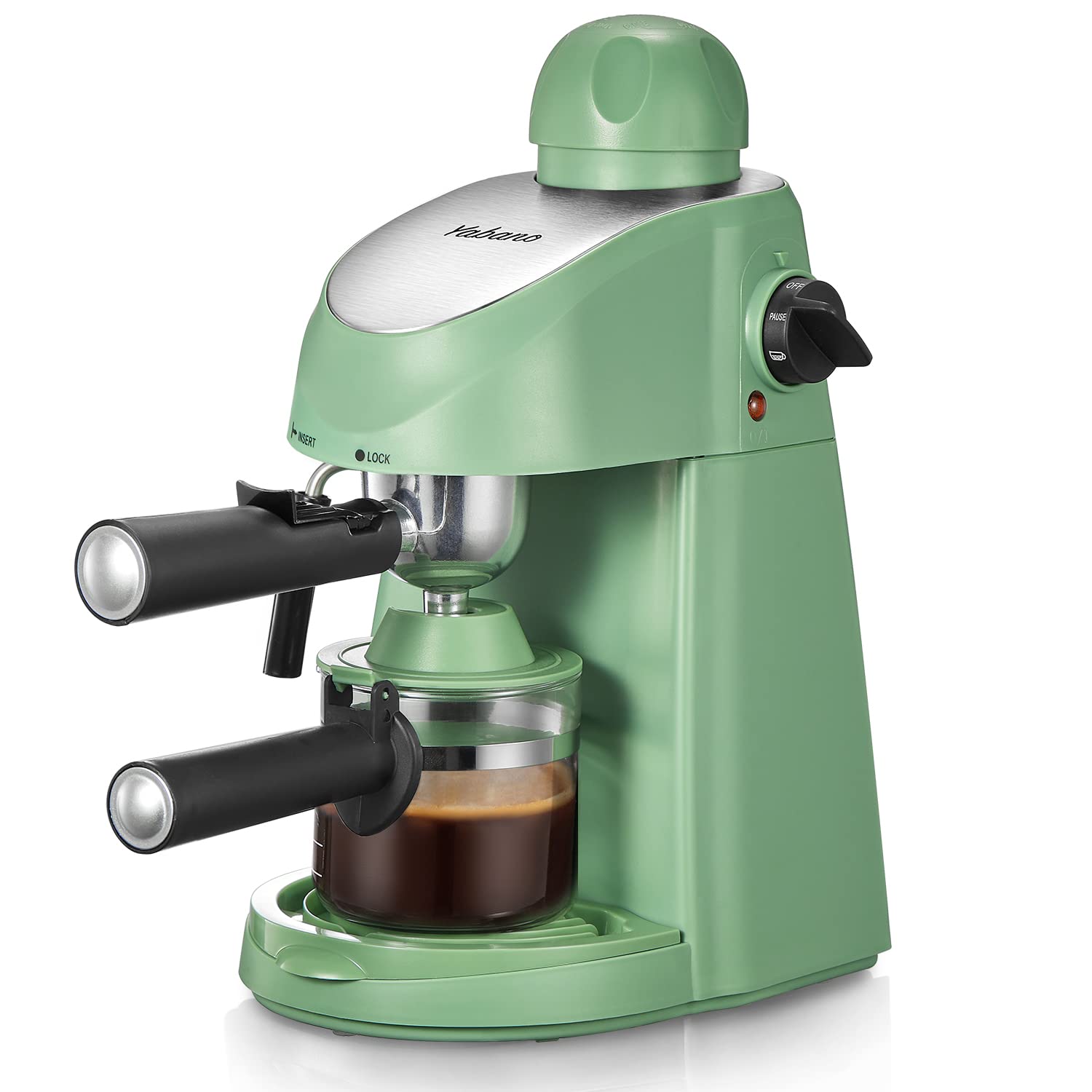 Yabano 3.5Bar Espresso Coffee Maker with Milk Frother & Steamer - Compact Espresso and Cappuccino Machine for Home & Office (Green) | Perfect for Morning Brews, Afternoon Pick-Me-Ups & Entertaining Guests