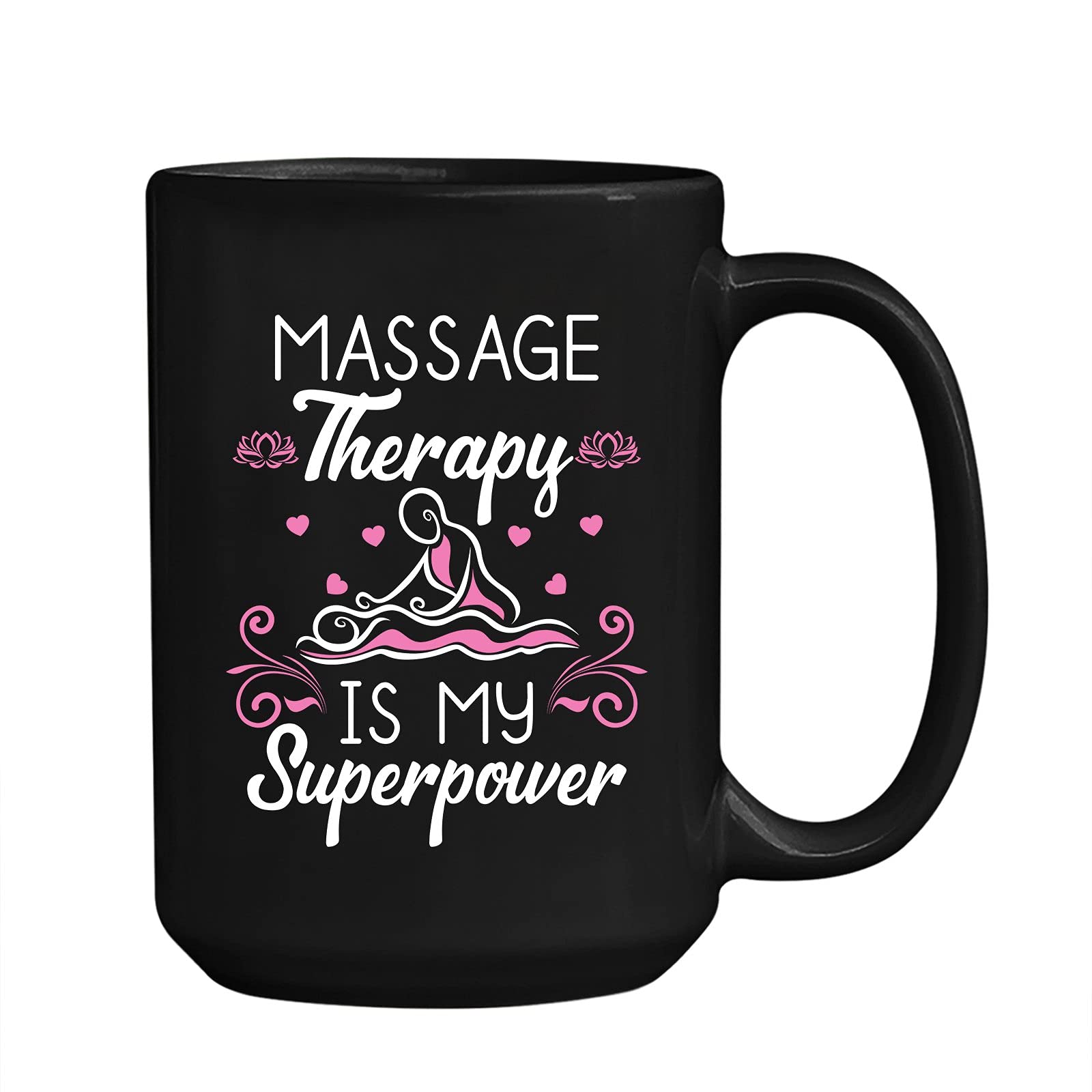 Massage Therapy Is My Power Funny Coffee Mug - 11oz & 15oz Ceramic Tea Cup for Massage Therapists | Novelty Gift for Men & Women | Perfect for Office, Home Use or Massage Therapist Appreciation Gifts