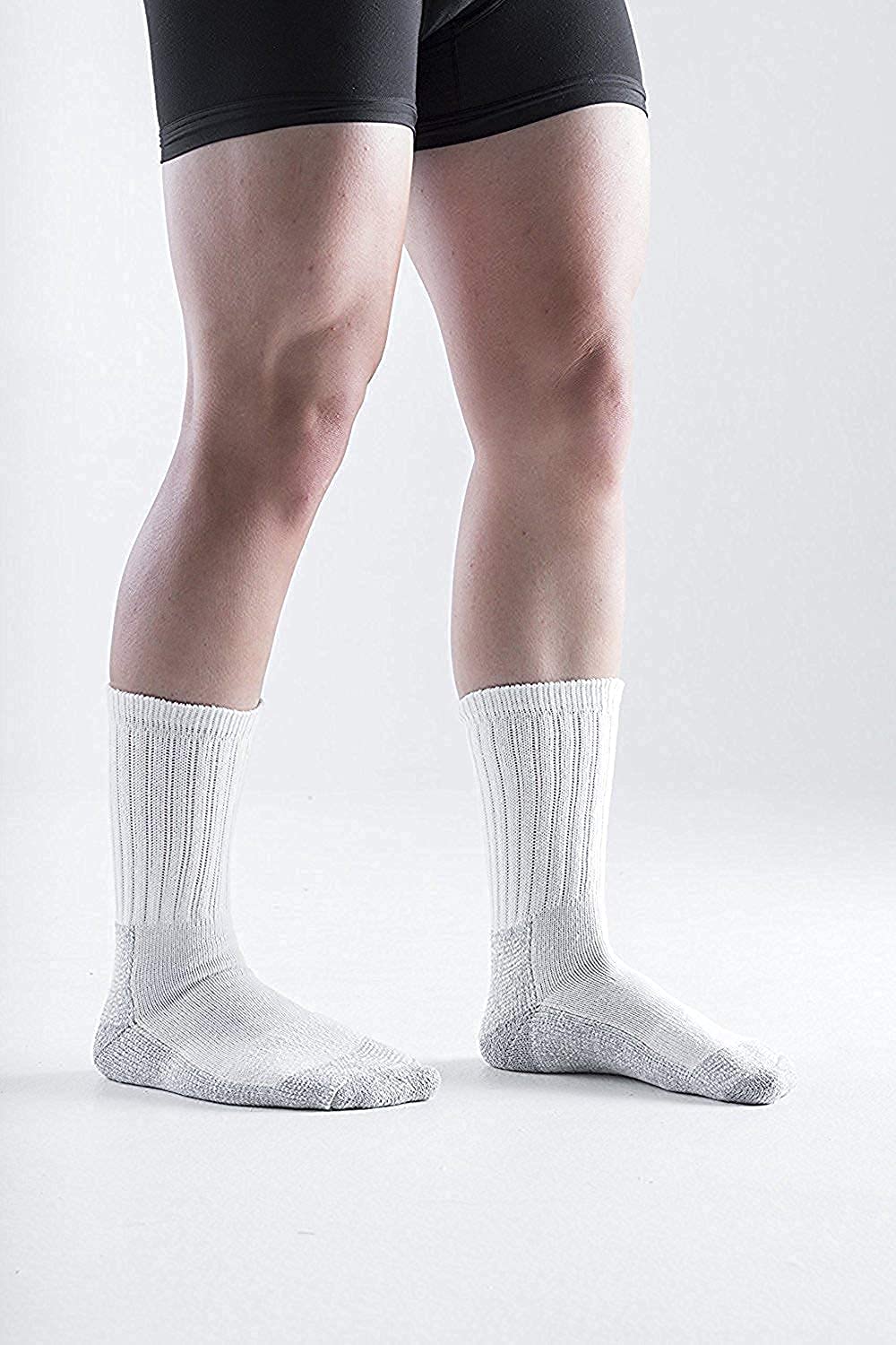 Men's Heavy Duty Steel Toe Work Cotton Socks - Thick Triple Cushioned Crew Socks for Construction, Hiking & Outdoor Activities - Durable Comfort for Long Work Shifts & Tough Jobs