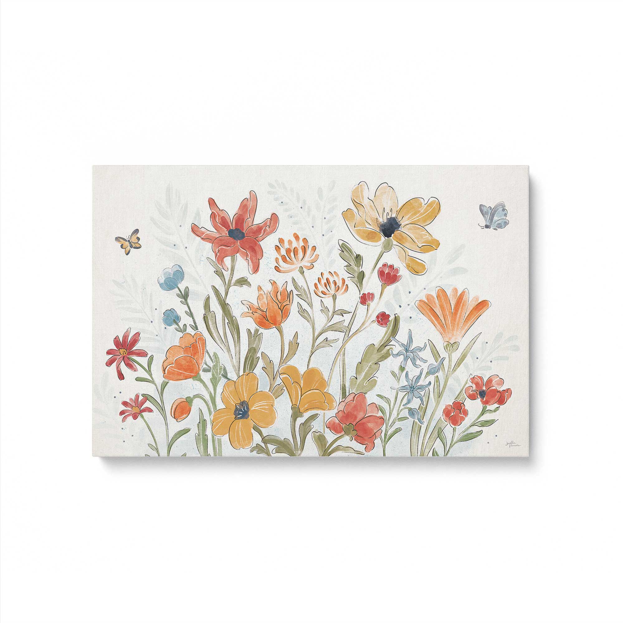 Garden Melody in Bloom Canvas Wall Art Print - Vibrant Floral Painting for Living Room, Bedroom & Office Decor