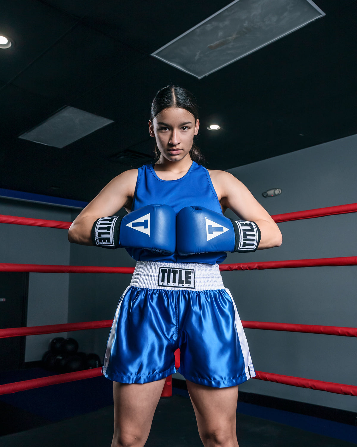 TITLE Boxing Professional Women’s Satin Striped Boxing Shorts - High Performance Training & Competition Apparel for Female Boxers