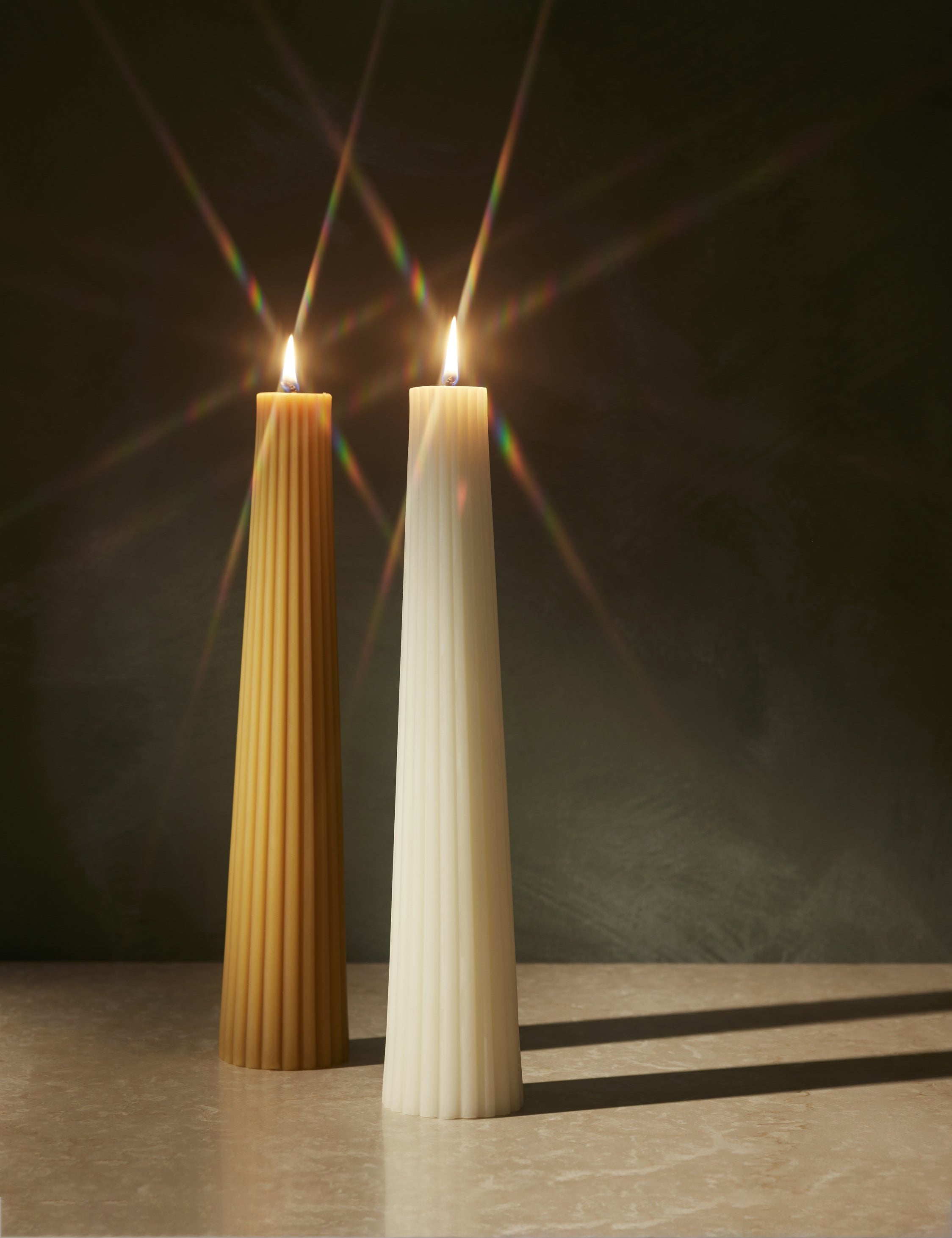 Fluted Pillar Candle by Green Tree Home - Elegant Decorative Candles for Weddings, Home Decor & Romantic Ambiance