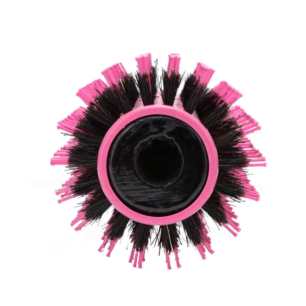 Professional Round Hair Brush with Nylon Bristles - Perfect for Blowouts, Styling & Smoothing Hair at Home or Salon
