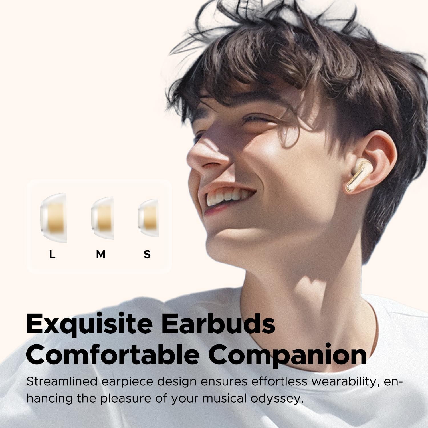 SoundPEATS Clear Wireless Earbuds - Bluetooth 5.3 Headphones with 40H Battery Life, Active Noise Cancelling, Dual Mic for Crystal Clear Calls, Game Mode & App Control - Perfect for Workouts, Commuting & Gaming