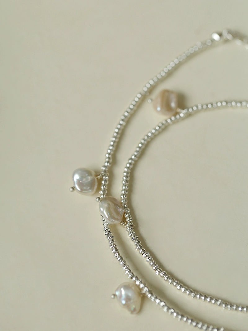 Elegant Natural Silver Beads and Pearl Pendant Necklace for Women - Handmade Jewelry Gift for Wedding, Anniversary & Special Occasions