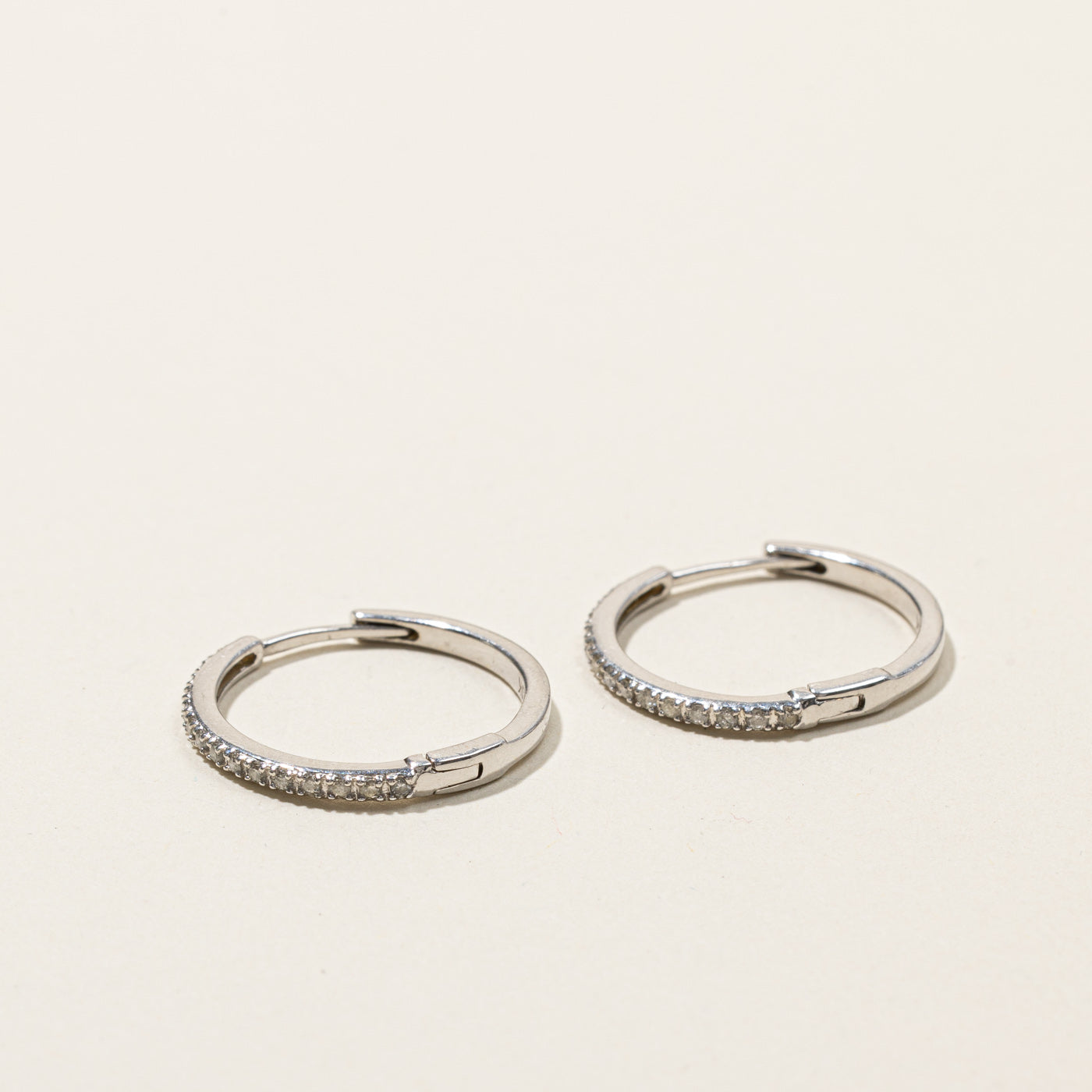 14K Gold Pave Diamond Hoop Earrings for Women - 0.16 Carat Total Weight | Perfect for Weddings, Parties & Everyday Elegance