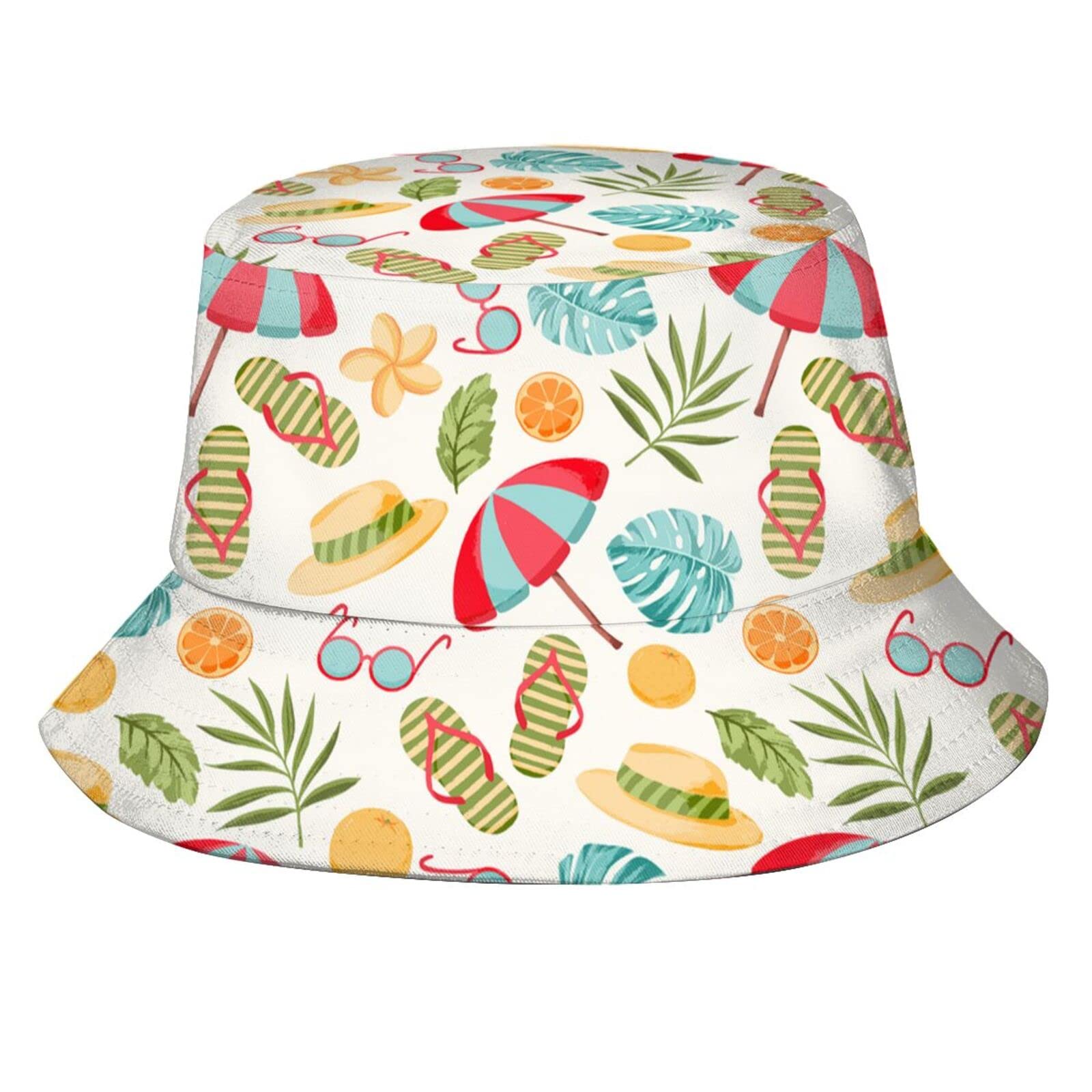 Swimming Pool Bucket Hat for Swimmers - Summer Fisherman Hat with Print, Packable Beach Hat for Outdoor Travel, Perfect for Beach, Pool, and Fishing Adventures