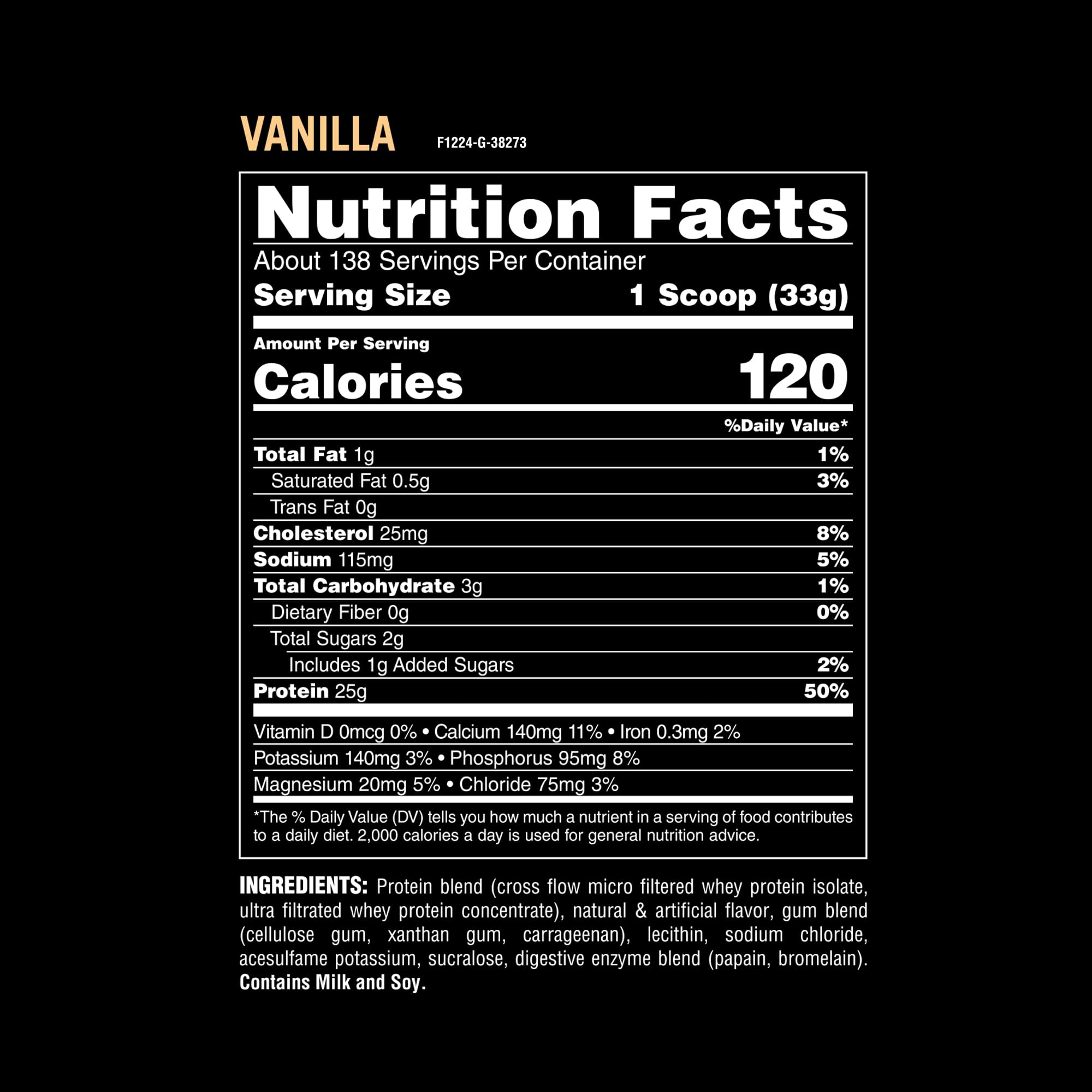 Animal Whey Isolate Protein Powder - 25g Protein for Muscle Building & Recovery, Low Sugar, Great Vanilla Taste - Pre & Post Workout Supplement with Digestive Enzymes for Men & Women - Ideal for Gym, Fitness & Weight Training (10 lbs)
