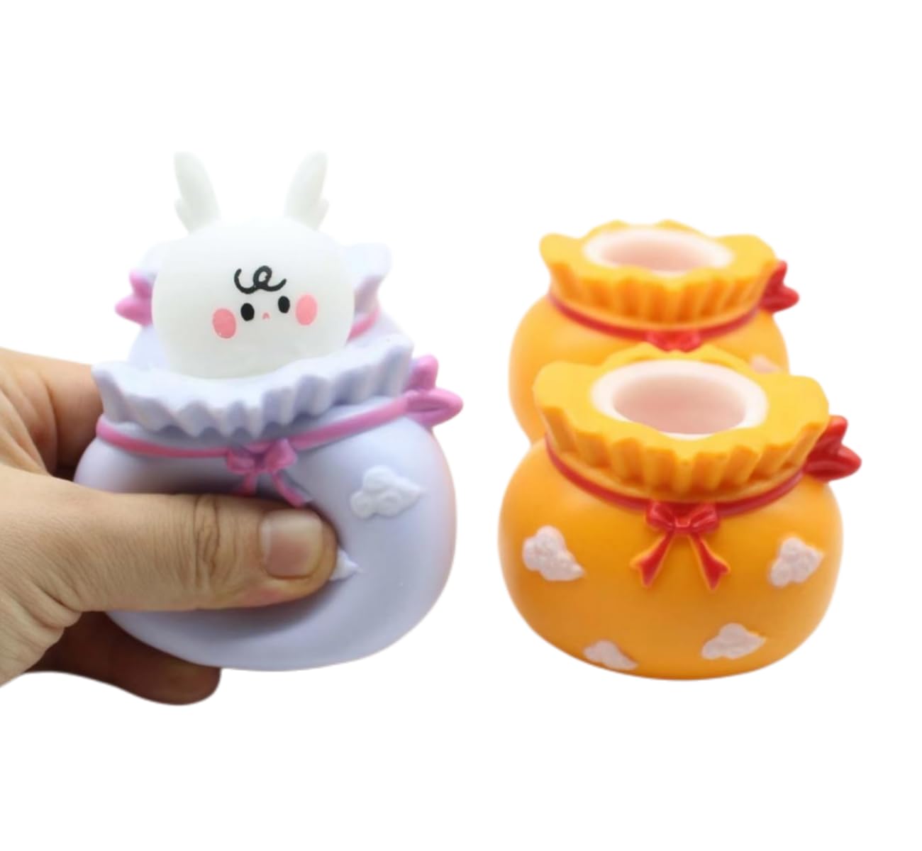 Squishy Sensory Stress Relief Toy - Pop Up Rabbit Panda Squeeze Toy for Anxiety & Stress Relief, Office Desk Decor, Kids & Adults (Purple) | Perfect for Home, Office, School & Travel Relaxation