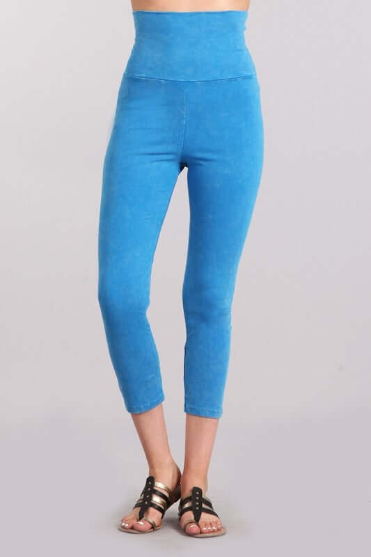 Easy Fit American Cotton Capri Leggings - Made in USA | Comfortable Stretchy Workout Pants for Yoga, Running & Casual Wear