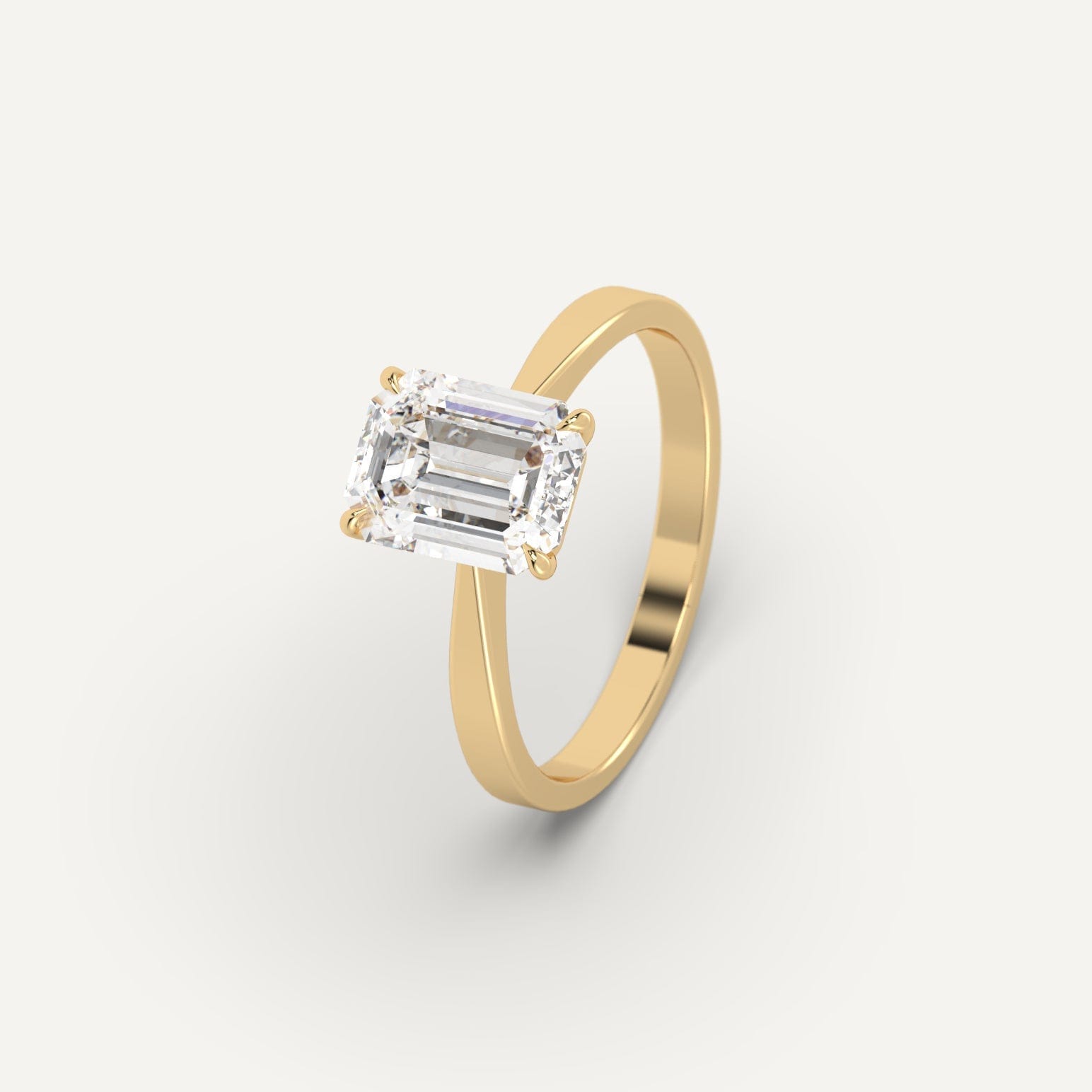 2 Carat Emerald Cut Diamond Ring for Women - Elegant Solitaire Engagement Wedding Band - Perfect for Proposals, Anniversaries & Special Occasions