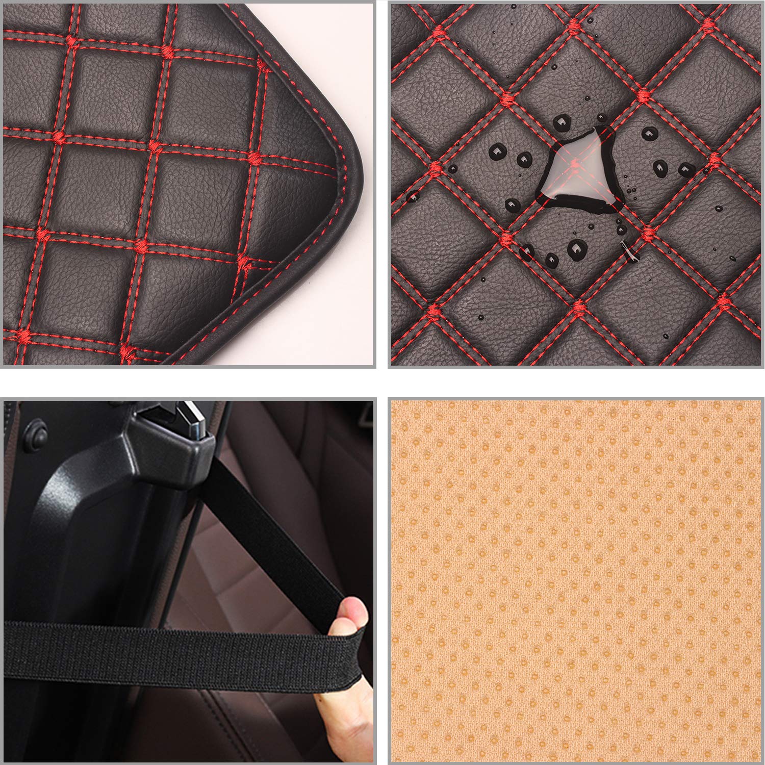 Premium Universal Red Leather Car Armrest Cover - Waterproof Center Console Protector for Most Vehicles | Car Interior Accessories | Perfect for Daily Commute & Road Trips