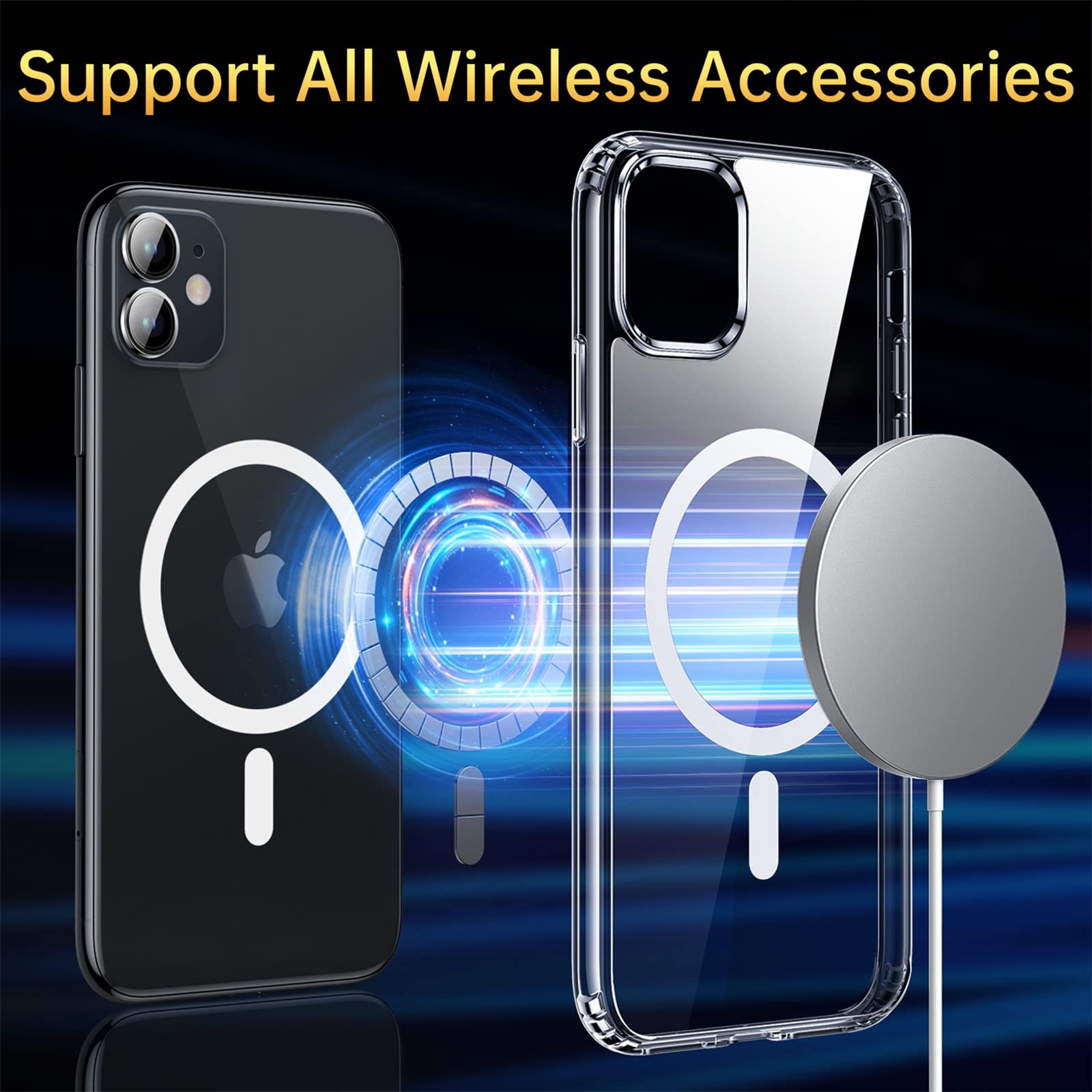 Degeca iPhone 11 Case - Military Grade Drop Tested, MagSafe Compatible Wireless Charging, Skin-Friendly Touch Design, Strong Magnetic Shockproof Clear Phone Cover for 6.1 Inch iPhone 11 - Perfect for Outdoor Activities, Work & Daily Protection