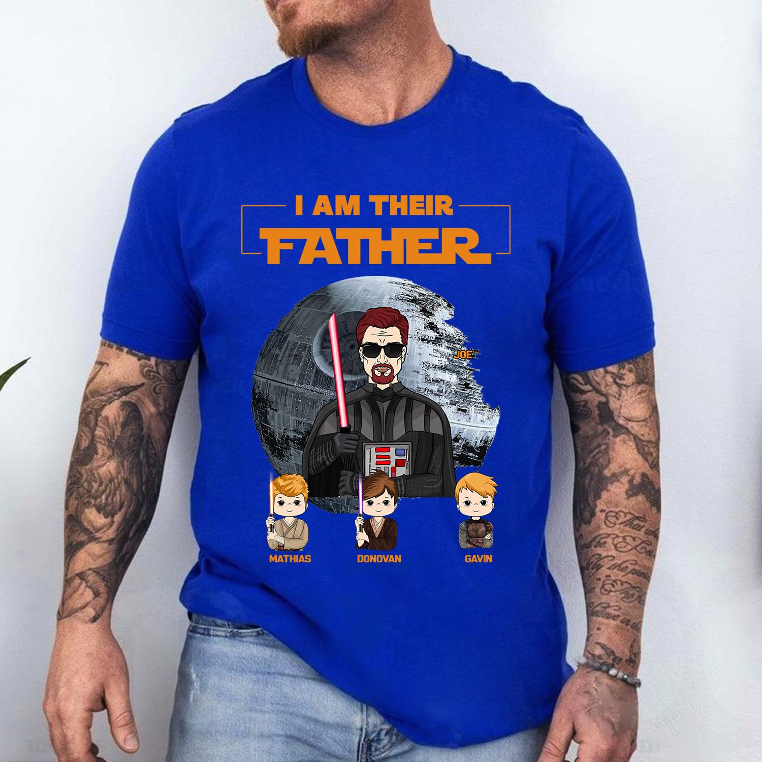 Custom 'I Am Their Father' Personalized T-Shirt for Dad - Best Dad Ever Shirt, Father's Day Gift, Matching Dad & Kid Shirts - Black, Small | Perfect for Father's Day, Family Photos & Special Occasions