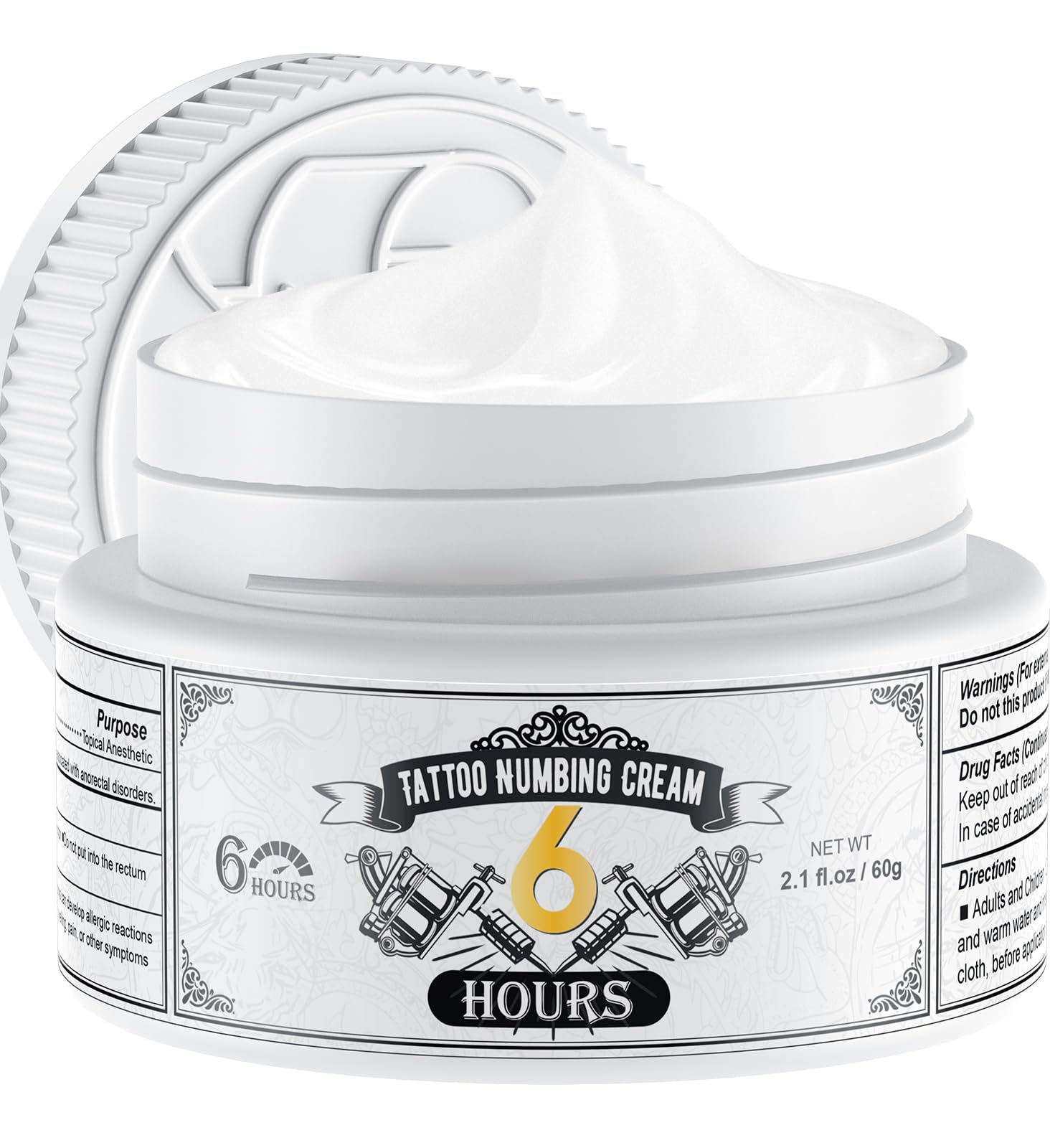 Extra Strength Tattoo Numbing Cream - 6 Hours Pain Relief for Tattoos & Waxing | Professional Numbing Solution for Painless Body Art & Hair Removal