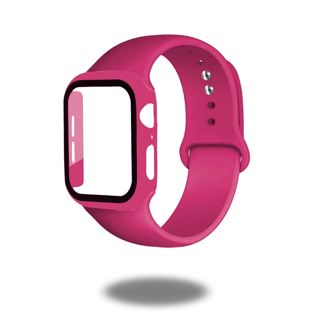 Premium Silicone Band with Durable Protective Case - Comfortable & Stylish for Apple Watch, Samsung Galaxy, Fitbit - Perfect for Workouts, Swimming & Everyday Wear