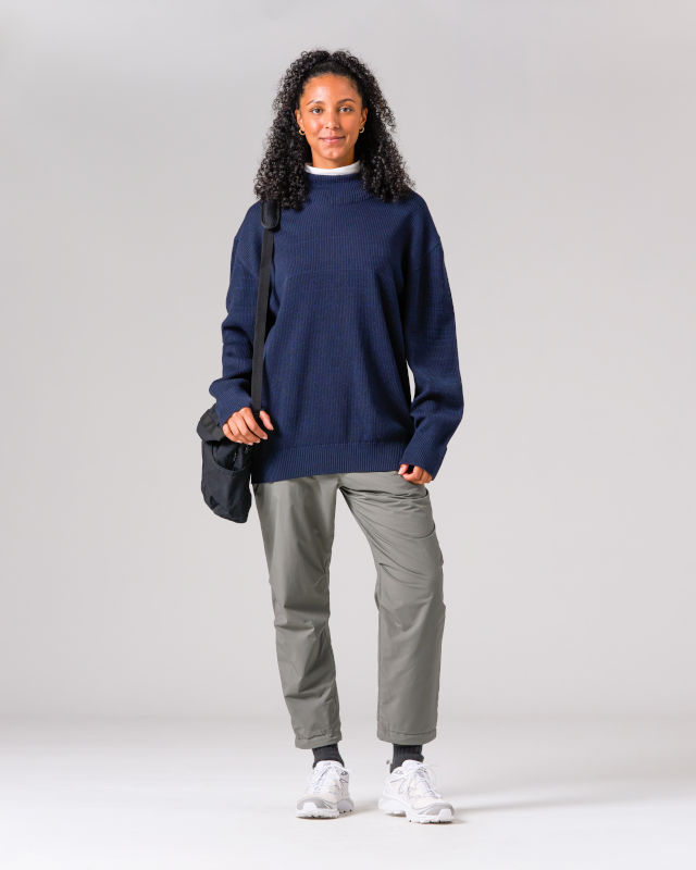 Co/Ny/Pe Knit High Neck Women's Turtleneck Sweater - Warm Winter Fashion for Office, Casual & Outdoor Activities