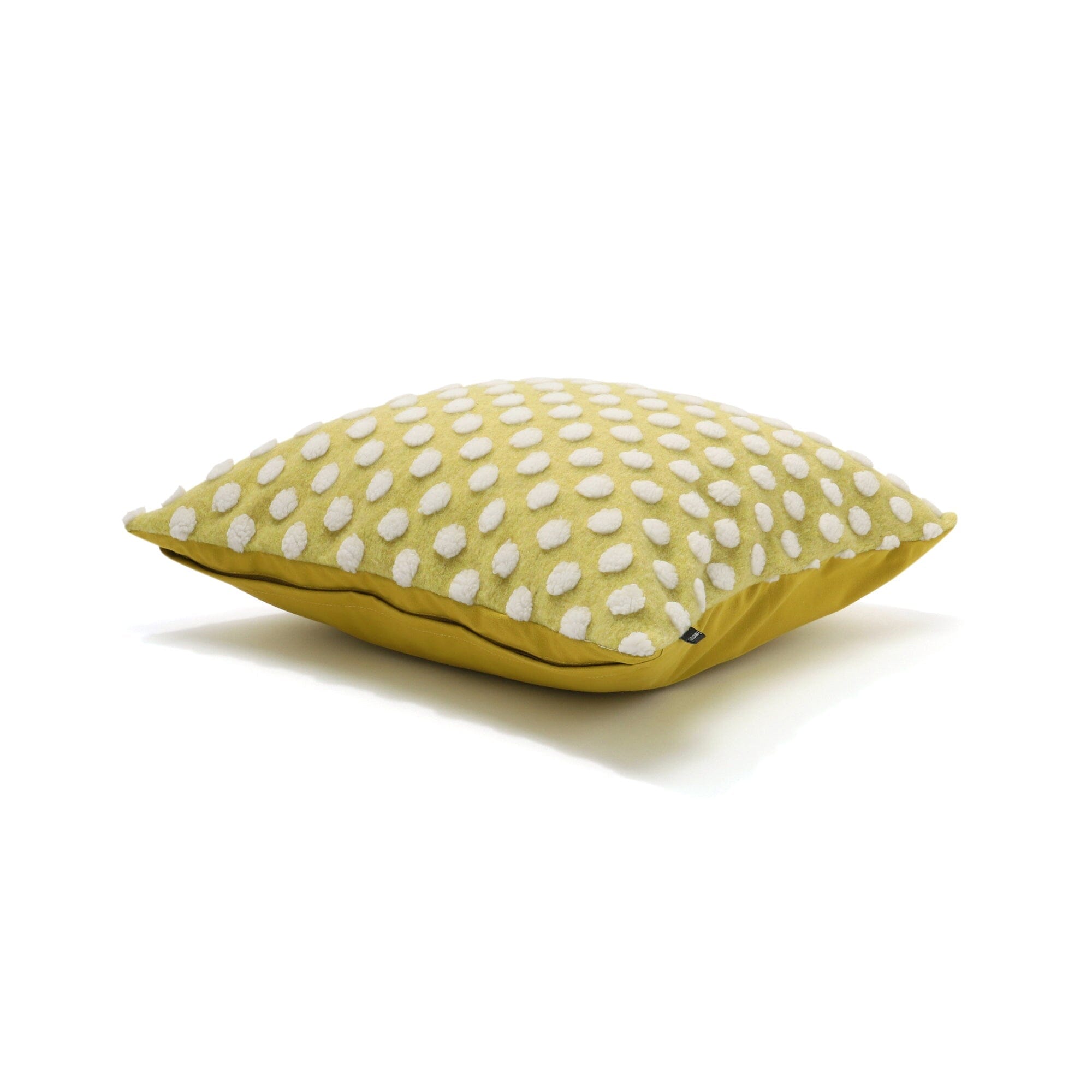Premium 18x18 Inch Yellow Felt Dot Cushion Cover - Soft Decorative Pillow Case for Sofa, Bed, Chair (450x450mm) | Home Decor & Living Room Accessories