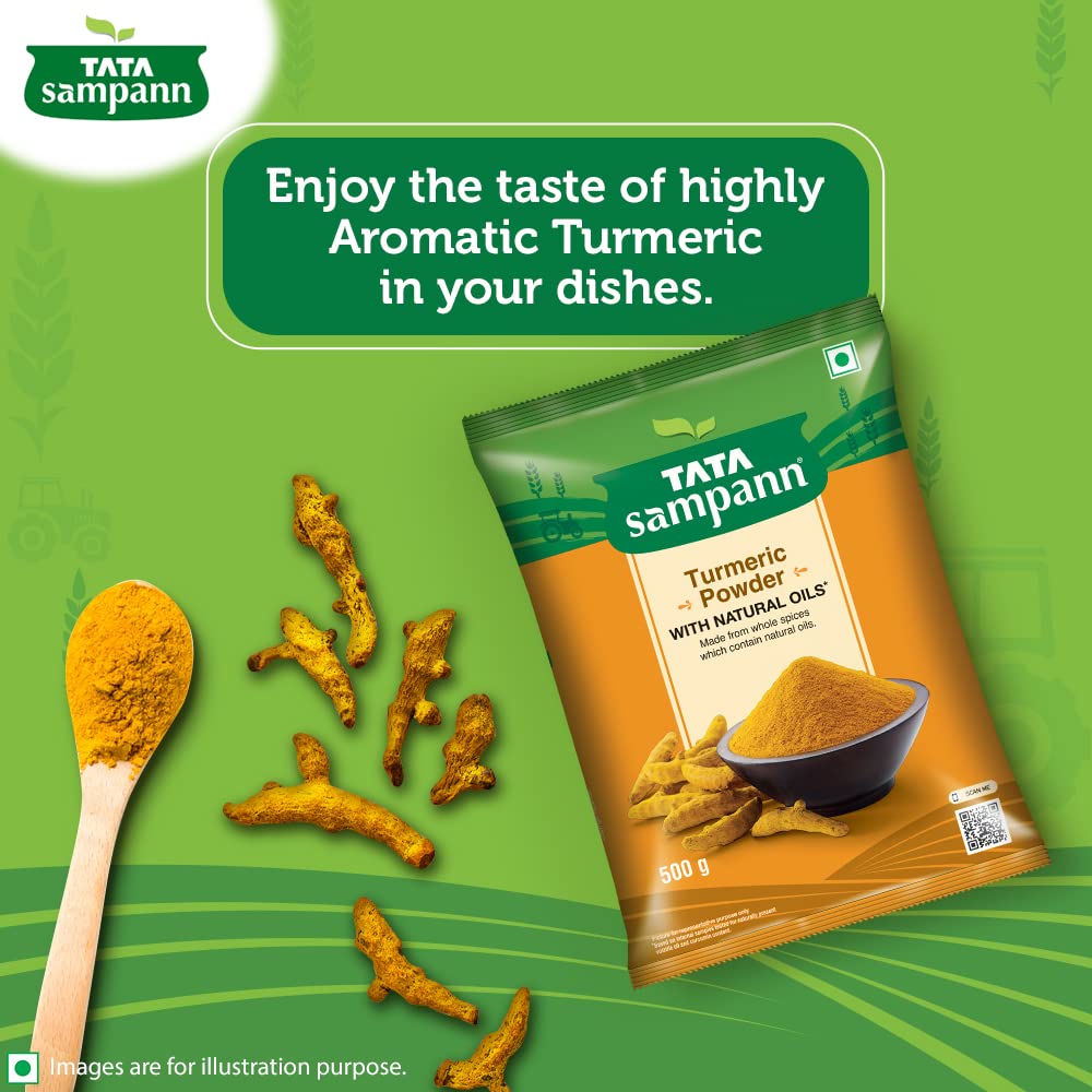 Organic Tata Sampann Turmeric Powder with Natural Oils (500g) & Coriander Powder (200g) - Premium Indian Spices for Cooking, Curry, Masala & Healthy Recipes