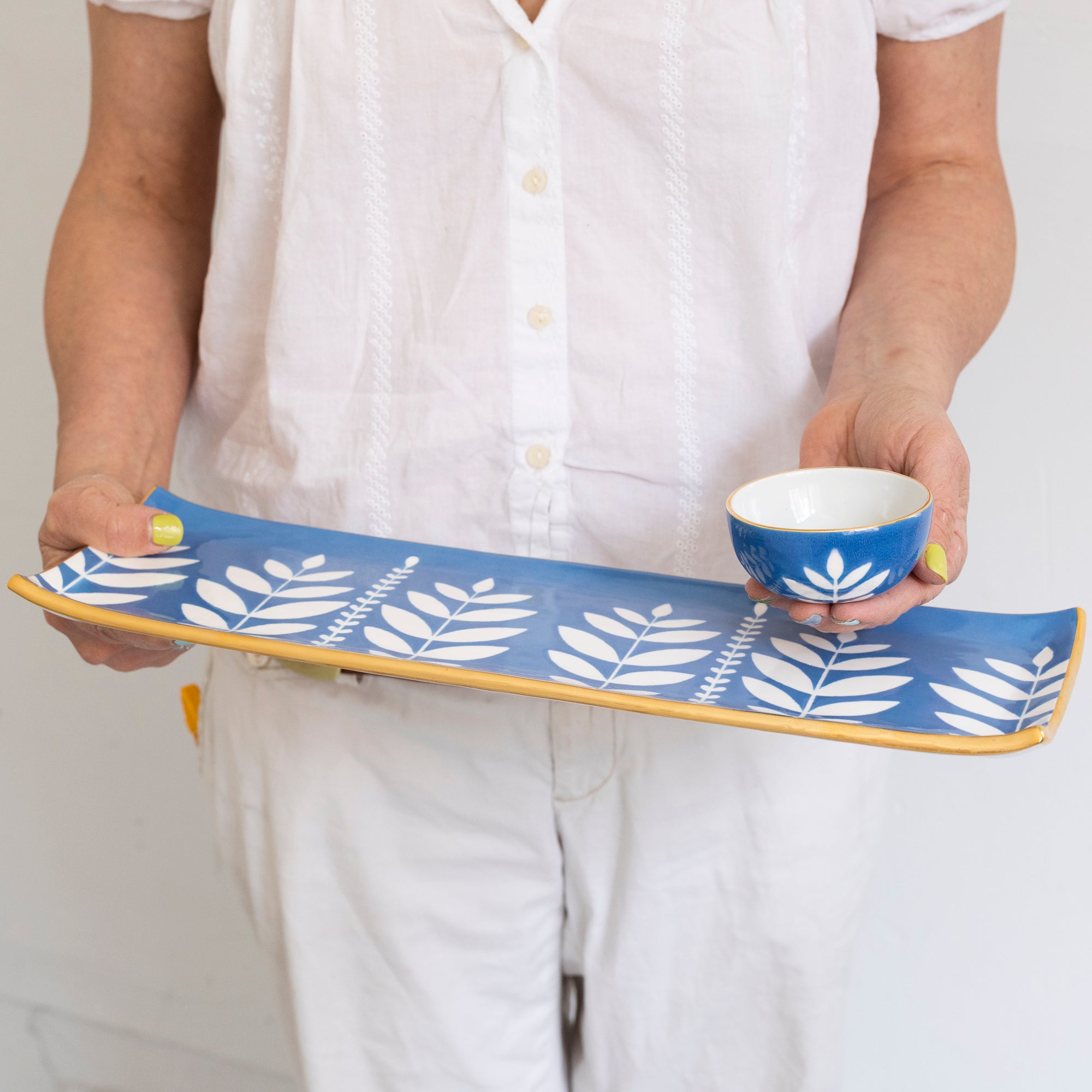 Organic Sprout Baguette Tray with Pinch Bowl Set - Perfect for Fresh Bread Storage, Serving & Kitchen Organization | Ideal for Bakeries, Restaurants & Home Kitchens