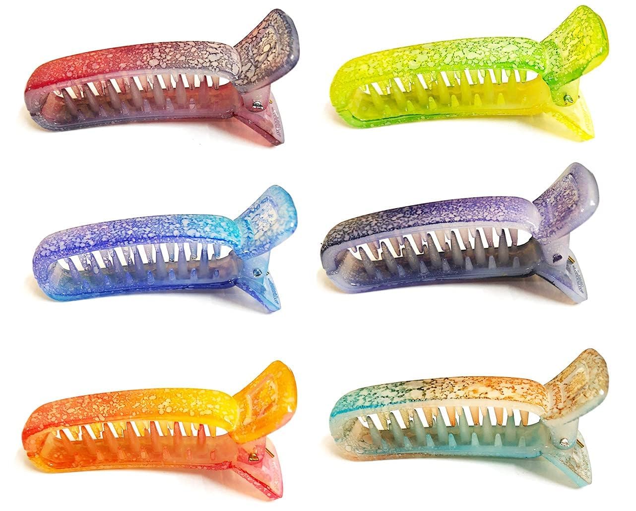 6-Pack Matte Banana Hair Clips for Women - Non-Slip Self-Locking Hair Accessories for Ponytails, Buns & Everyday Hairstyles
