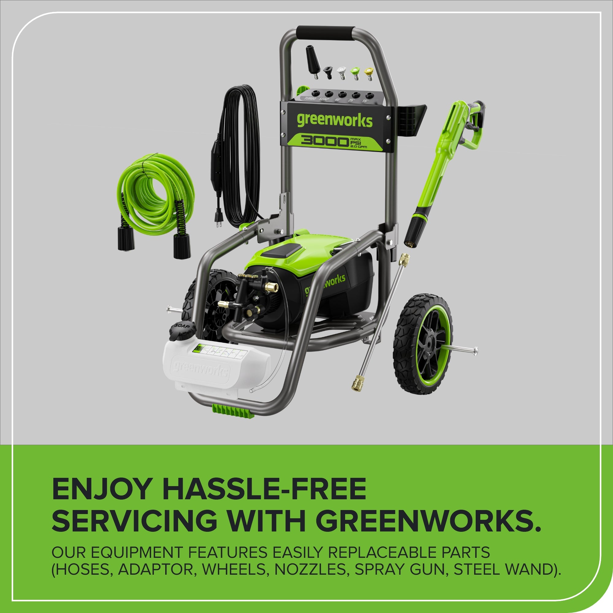 3000 PSI 2.0 GPM Electric Pressure Washer - Cold Water Power Cleaner for Home & Driveway Cleaning (2nd Generation) - Perfect for Washing Cars, Decks, Patios and Outdoor Surfaces