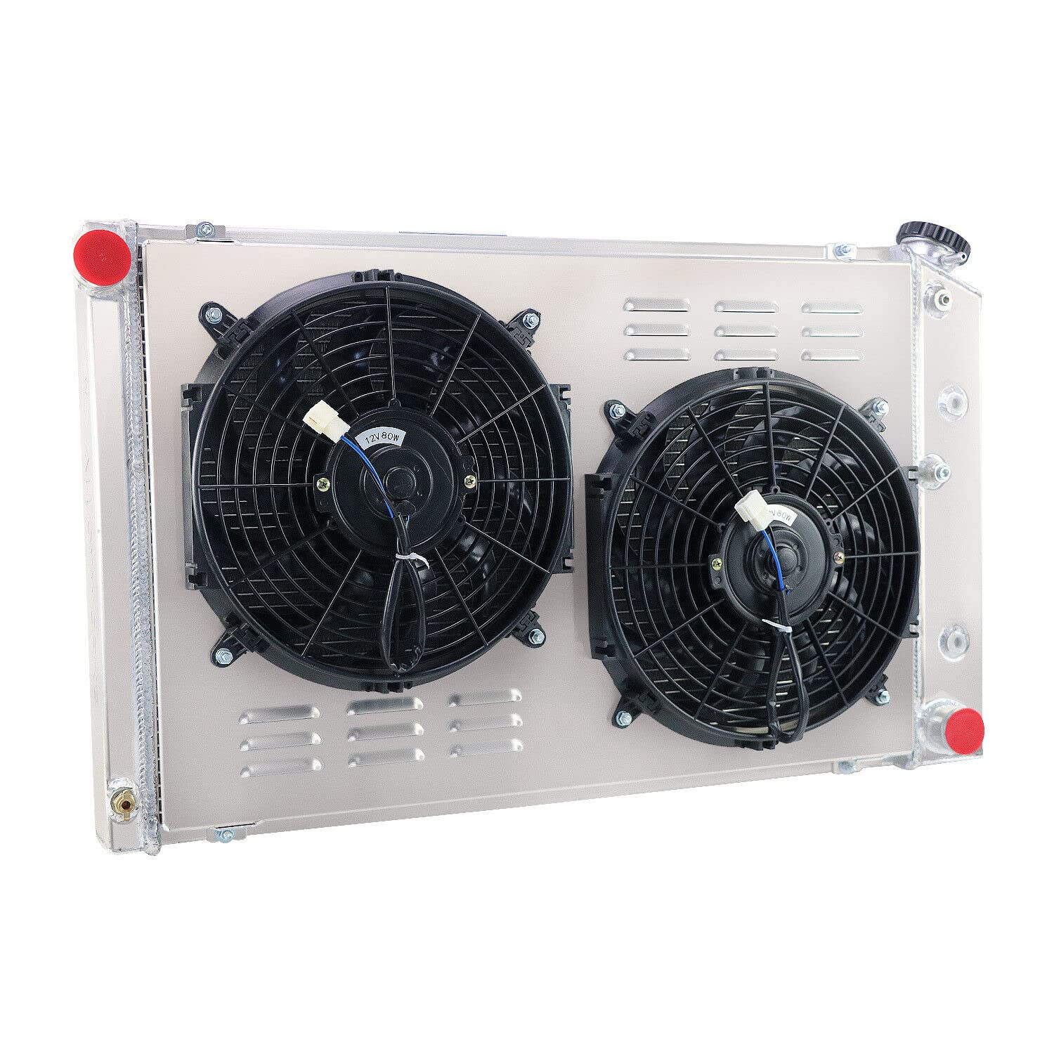 4 Row Aluminum Radiator Shroud Fan for 1970-1985 Chevy GMC C/K/G Series C10 C20 C25 C3500 - Heavy Duty Cooling Upgrade for Classic Trucks & Off-Road Vehicles
