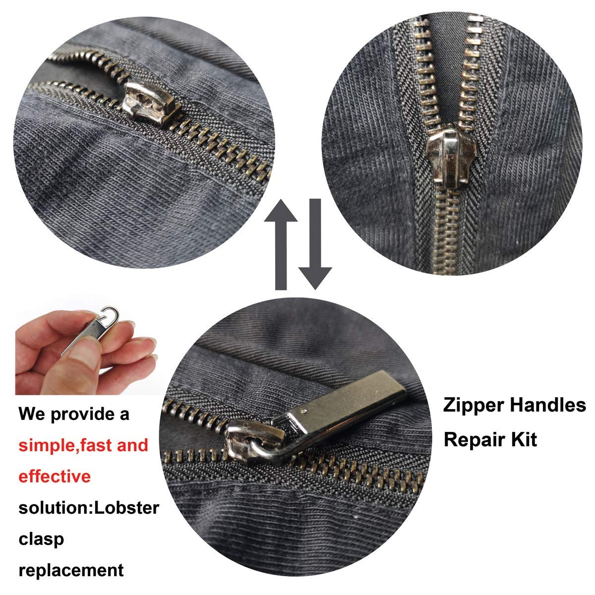 Zpsolution Metal Zipper Pull Tab Replacement - Durable Zipper Handle Repair Kit for Suitcases, Luggage, Jackets, Backpacks, Coats & Boots | Easy Fix for Broken Zippers on Travel Gear & Outerwear