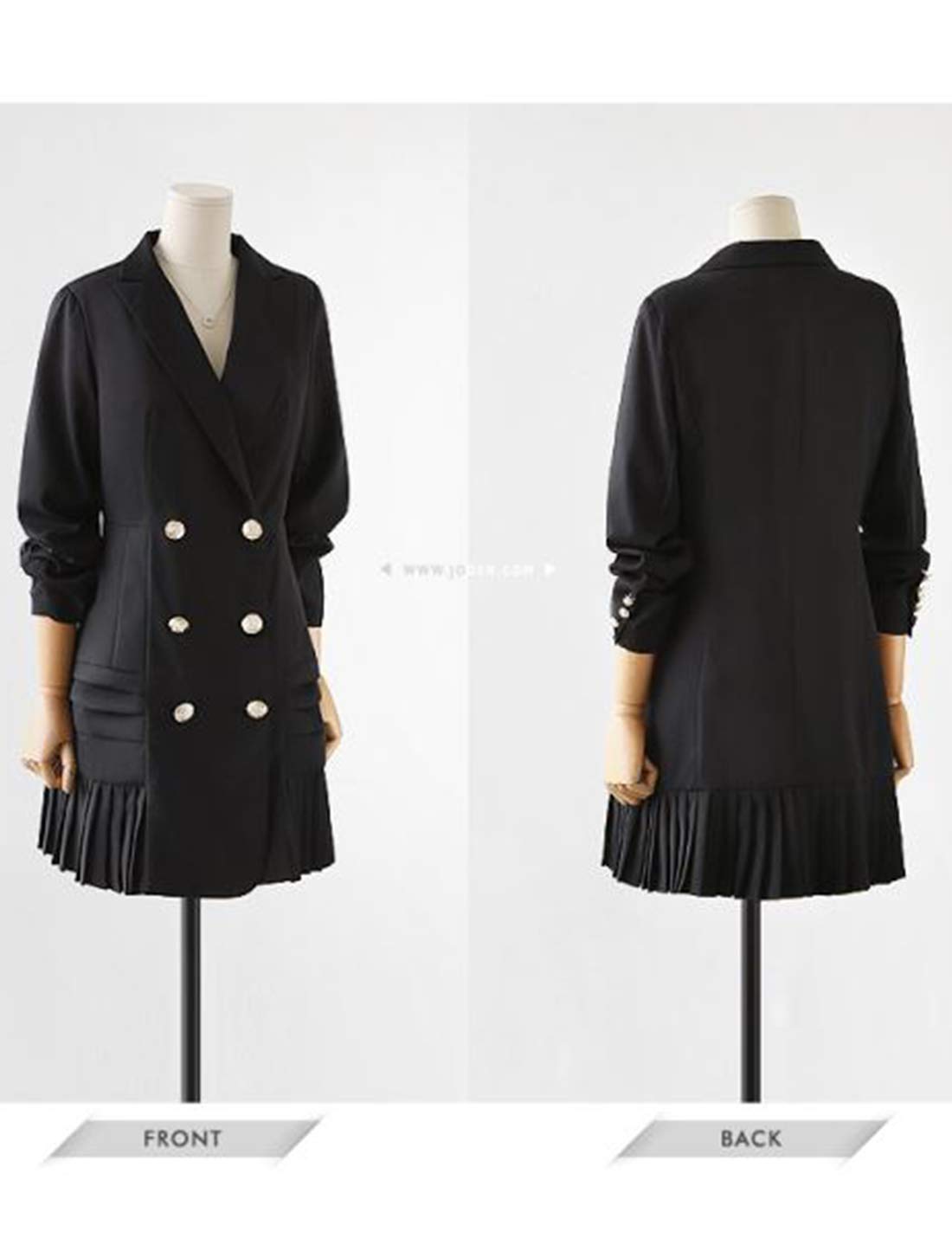 Elegant Women's Double Breasted V-Neck Blazer Dress for Office & Business - Perfect for Work, Meetings, and Professional Events