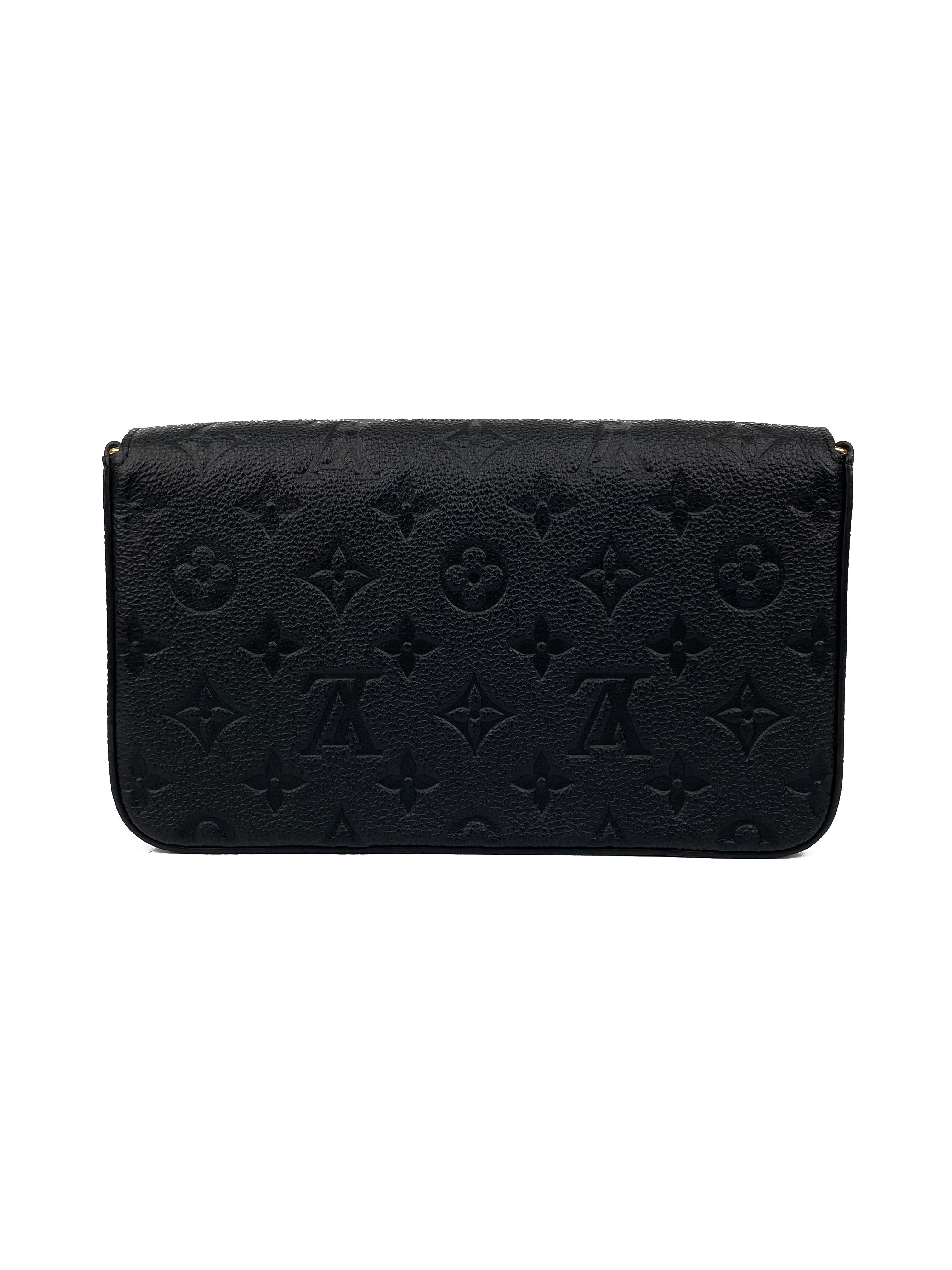 Authentic Louis Vuitton Black Felicie Pochette Crossbody Bag - Luxury Leather Wallet on Chain for Women, Perfect for Evening Events & Daily Use