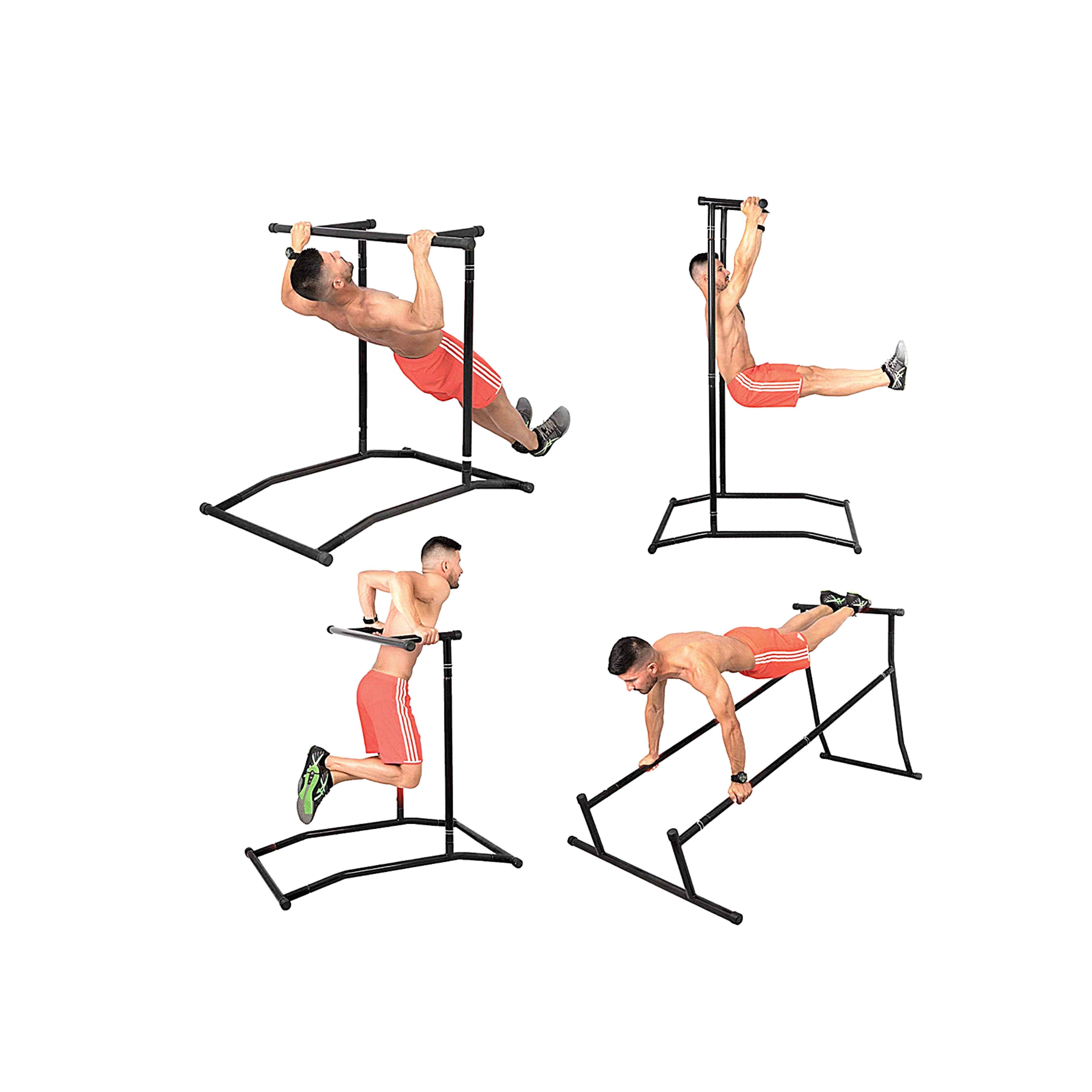 Portable Pull Up Bar & Dip Station - Adjustable Doorway Chin Up Bar for Home Gym Workout - Perfect for Strength Training, Calisthenics & Home Fitness