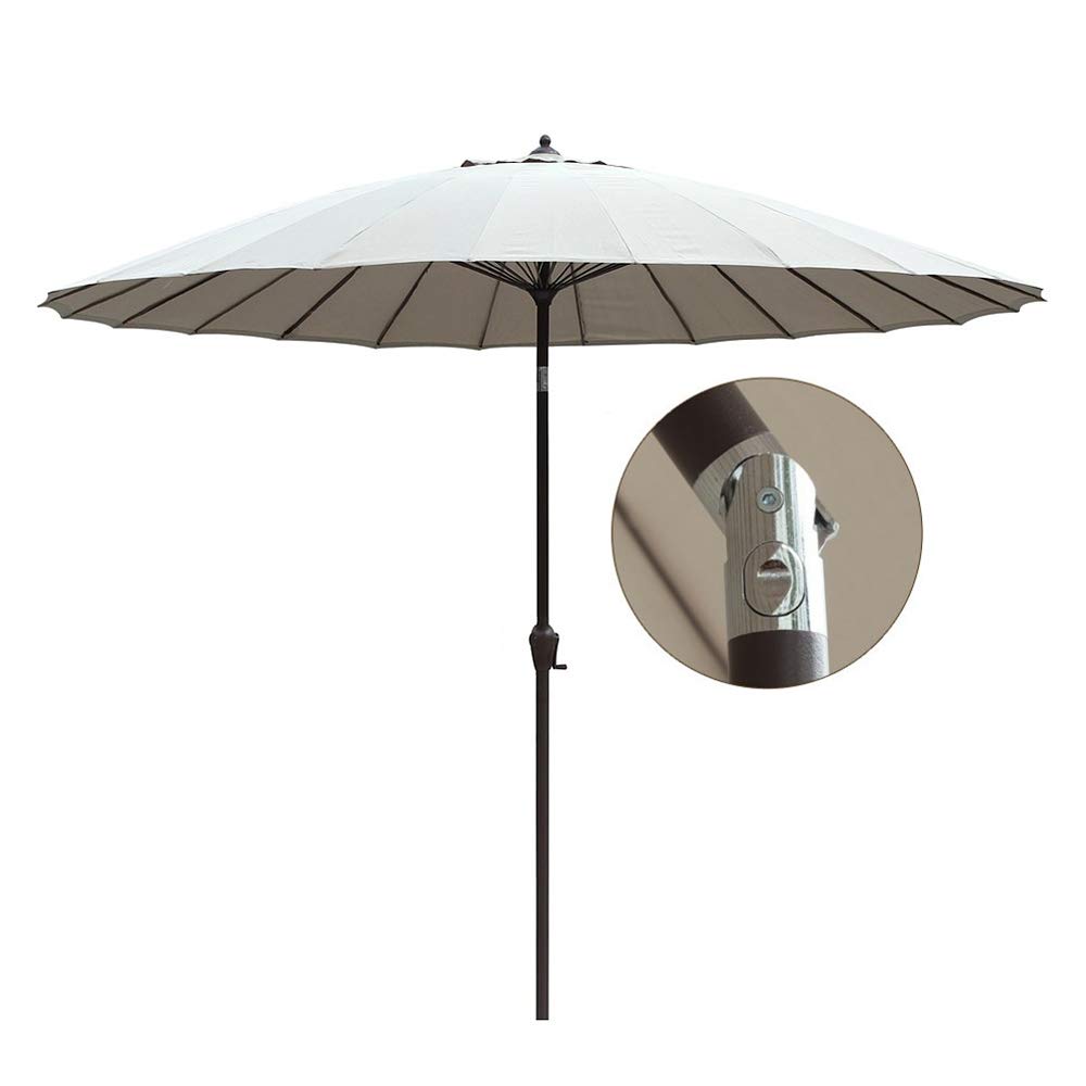 Premium 2.7m Tilt Garden Umbrella with Hand Crank - 24 Ribs for Beach, Camping, Patio & Outdoor Dining (Base Not Included) | Perfect for Sun Protection at Resorts, Backyards and Poolside Relaxation